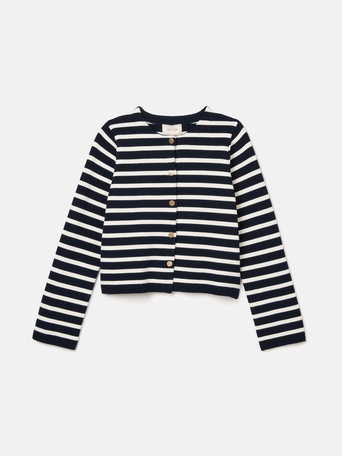 Constance Navy & White Striped Cotton Cardigan