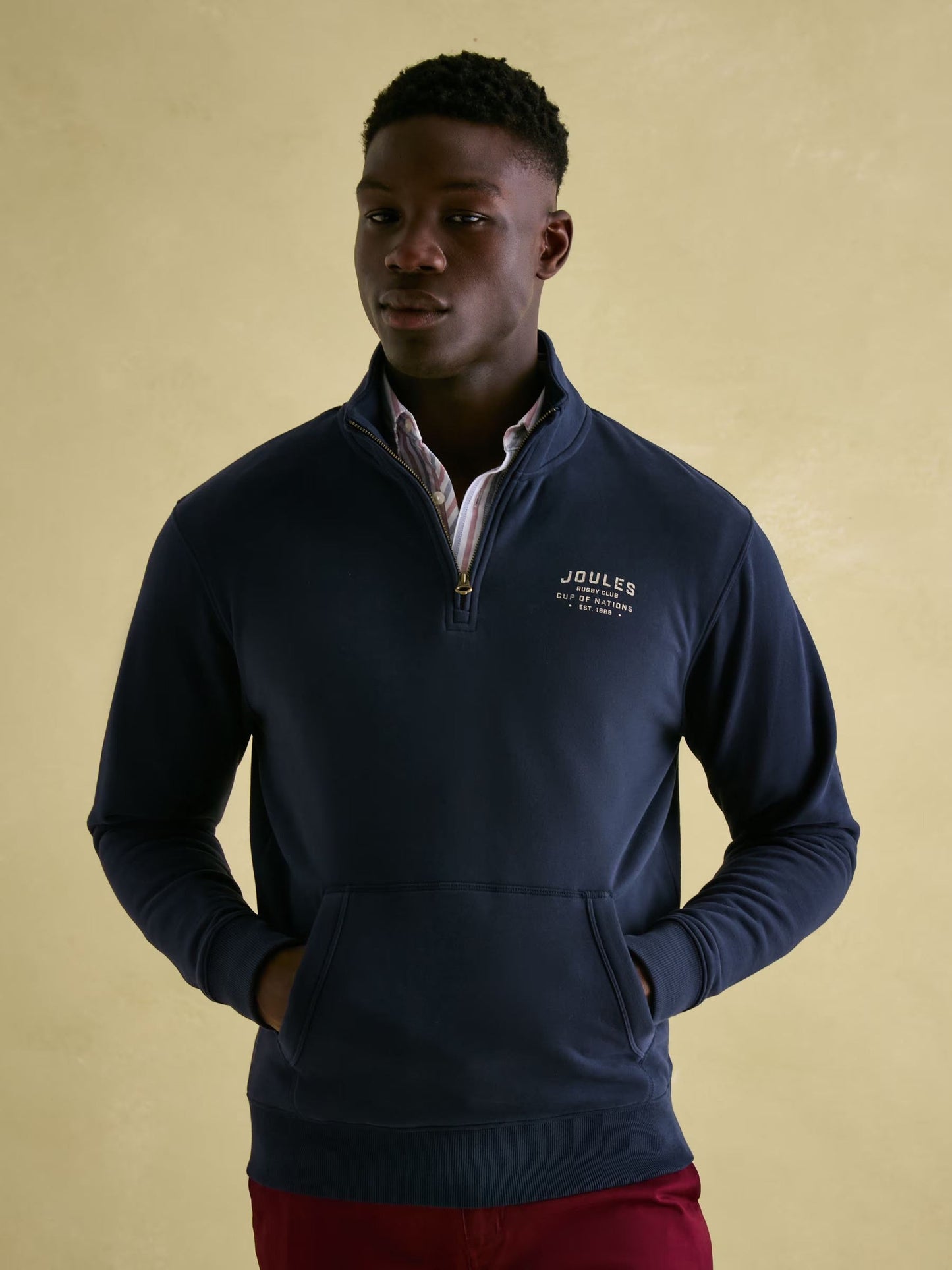 Jenkins Navy Quarter Zip Graphic Sweatshirt