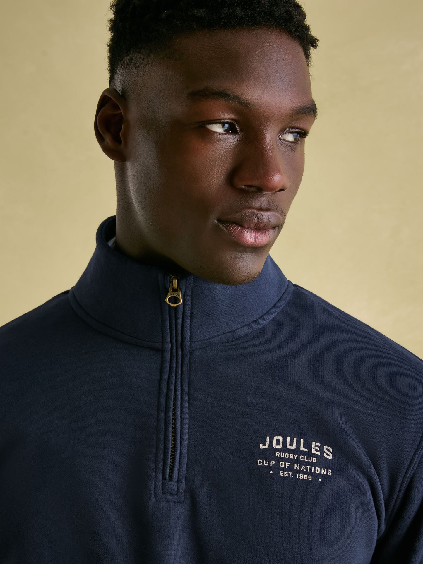 Jenkins Navy Quarter Zip Graphic Sweatshirt