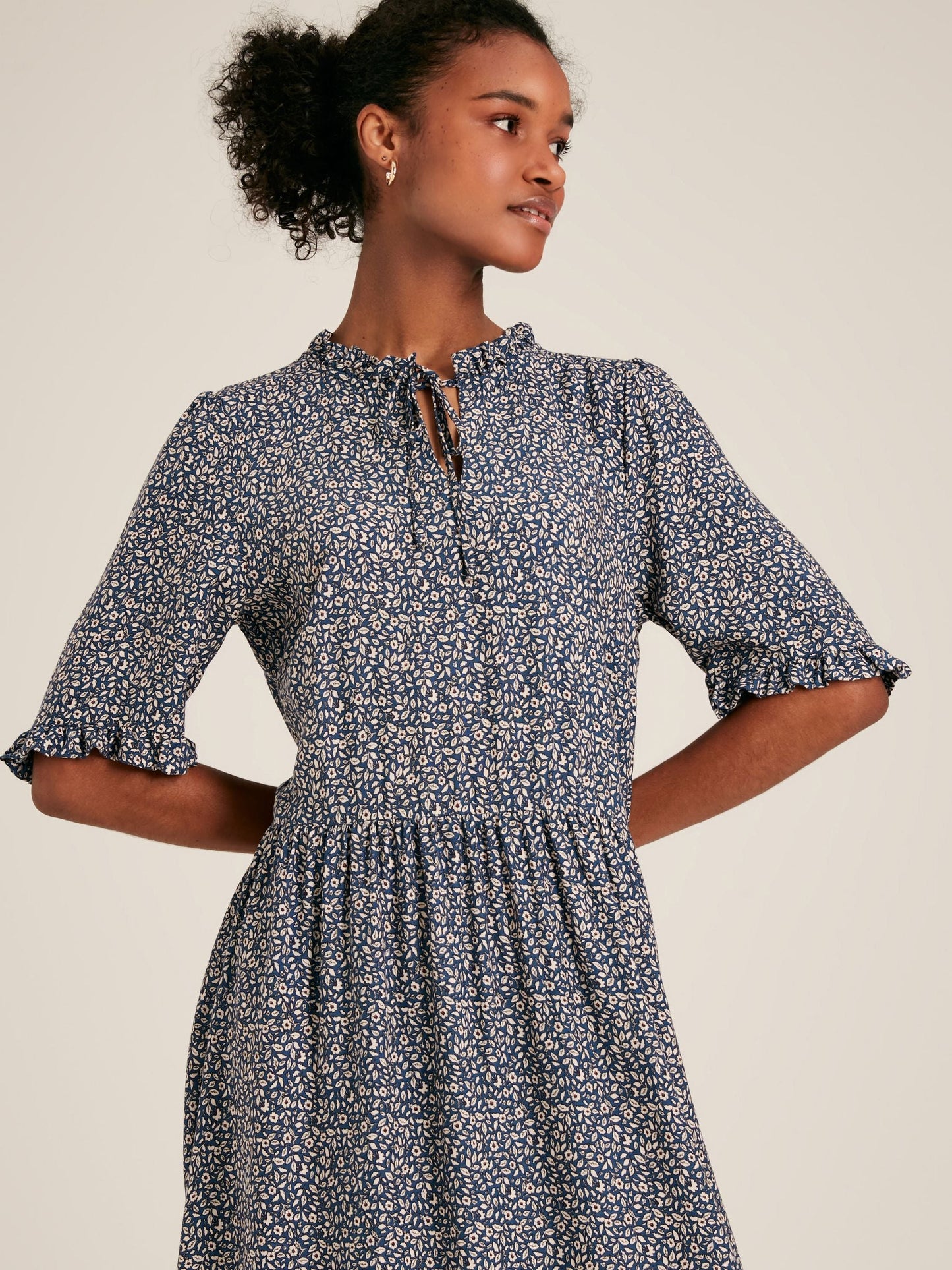 Layla Blue Frilled Midi Dress