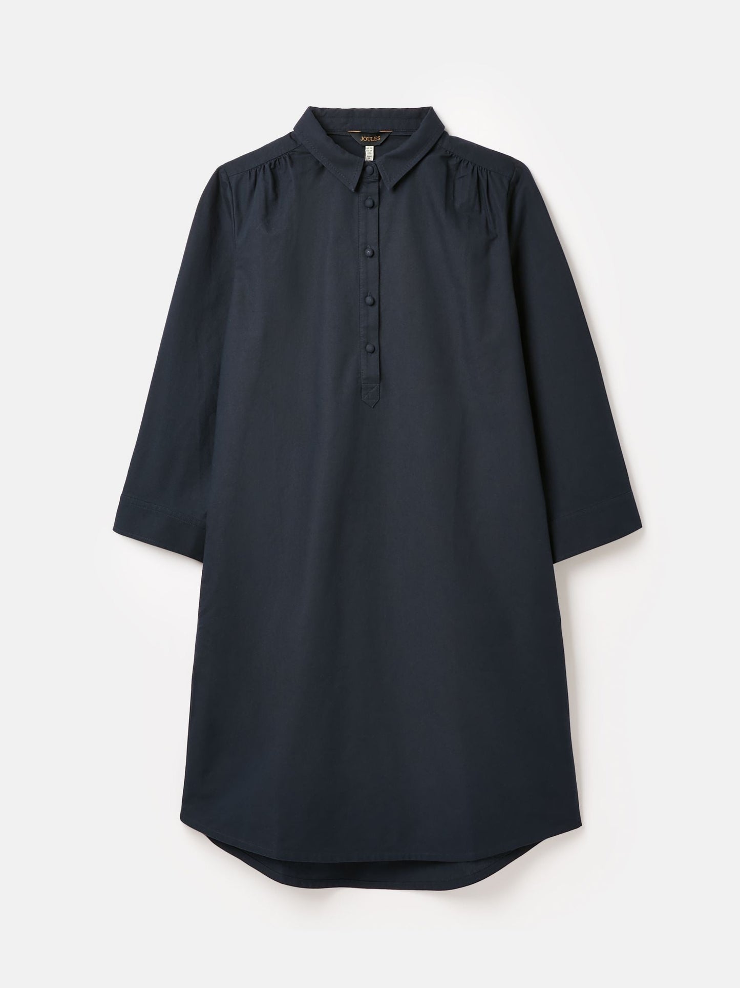 Marlowe Navy Shirt Dress with Nehru Collar