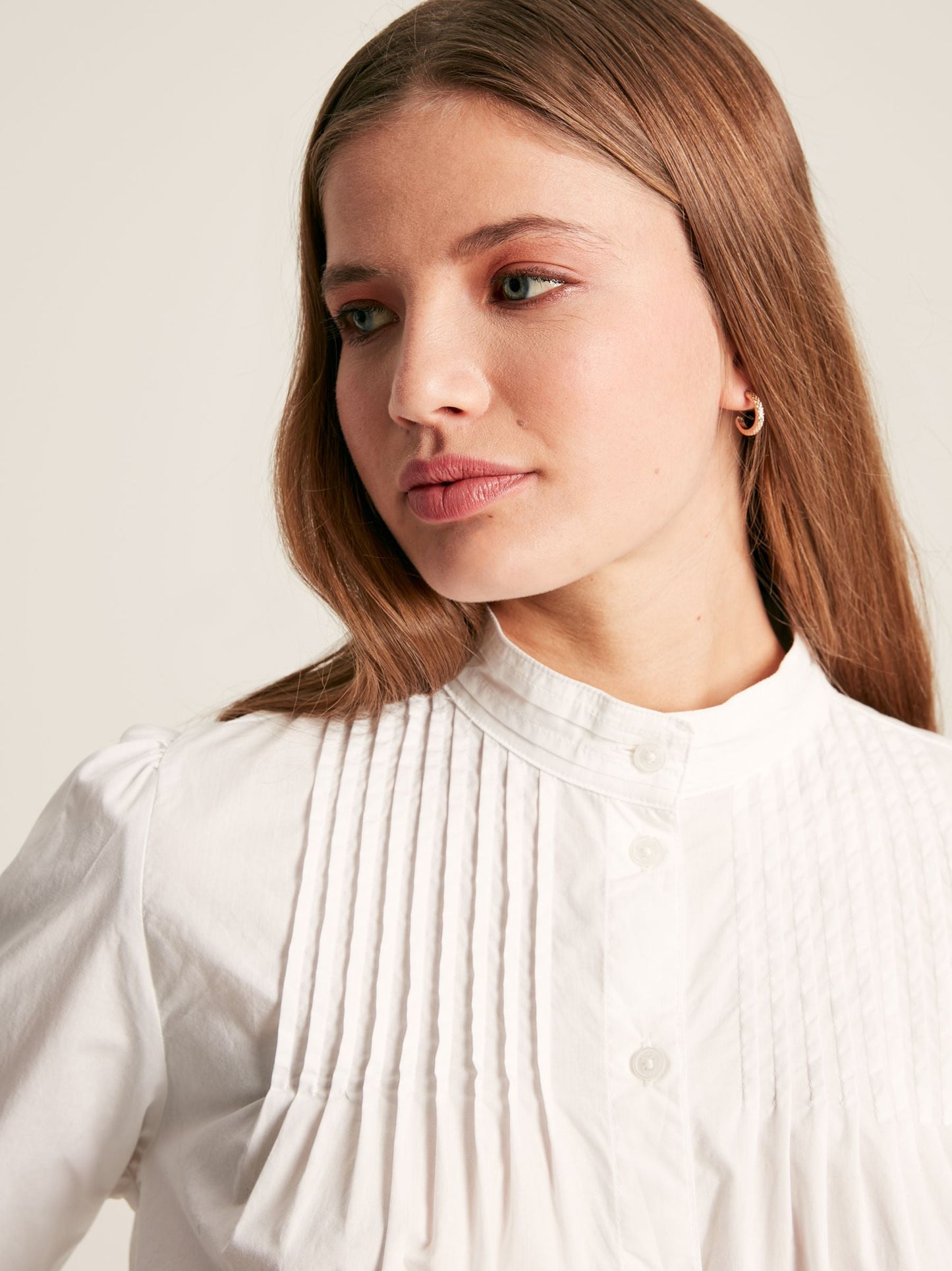 Arabella Chalk White Pleated Blouse