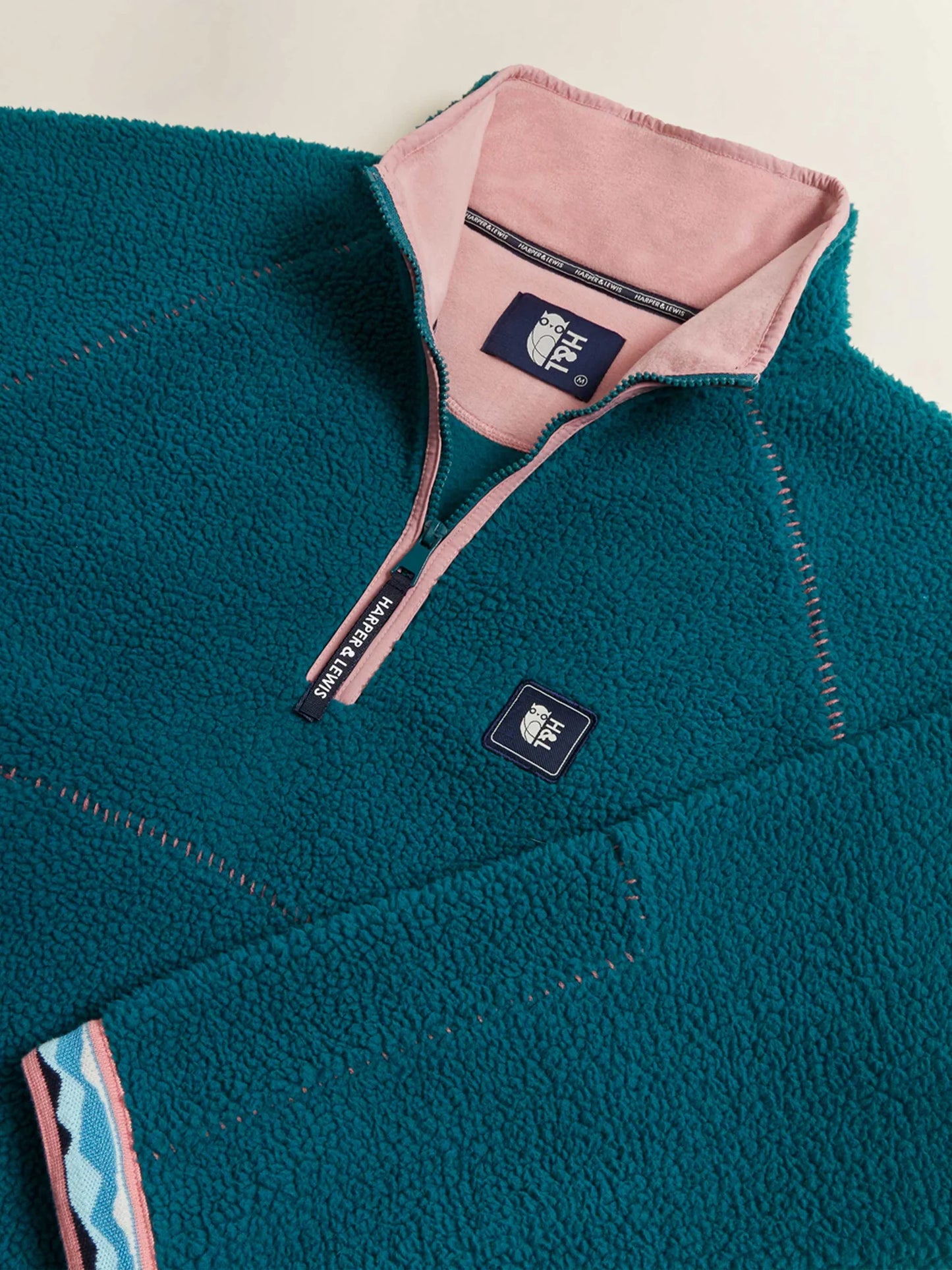 Gael 1/4 Zip Sherpa Fleece - Teal Green