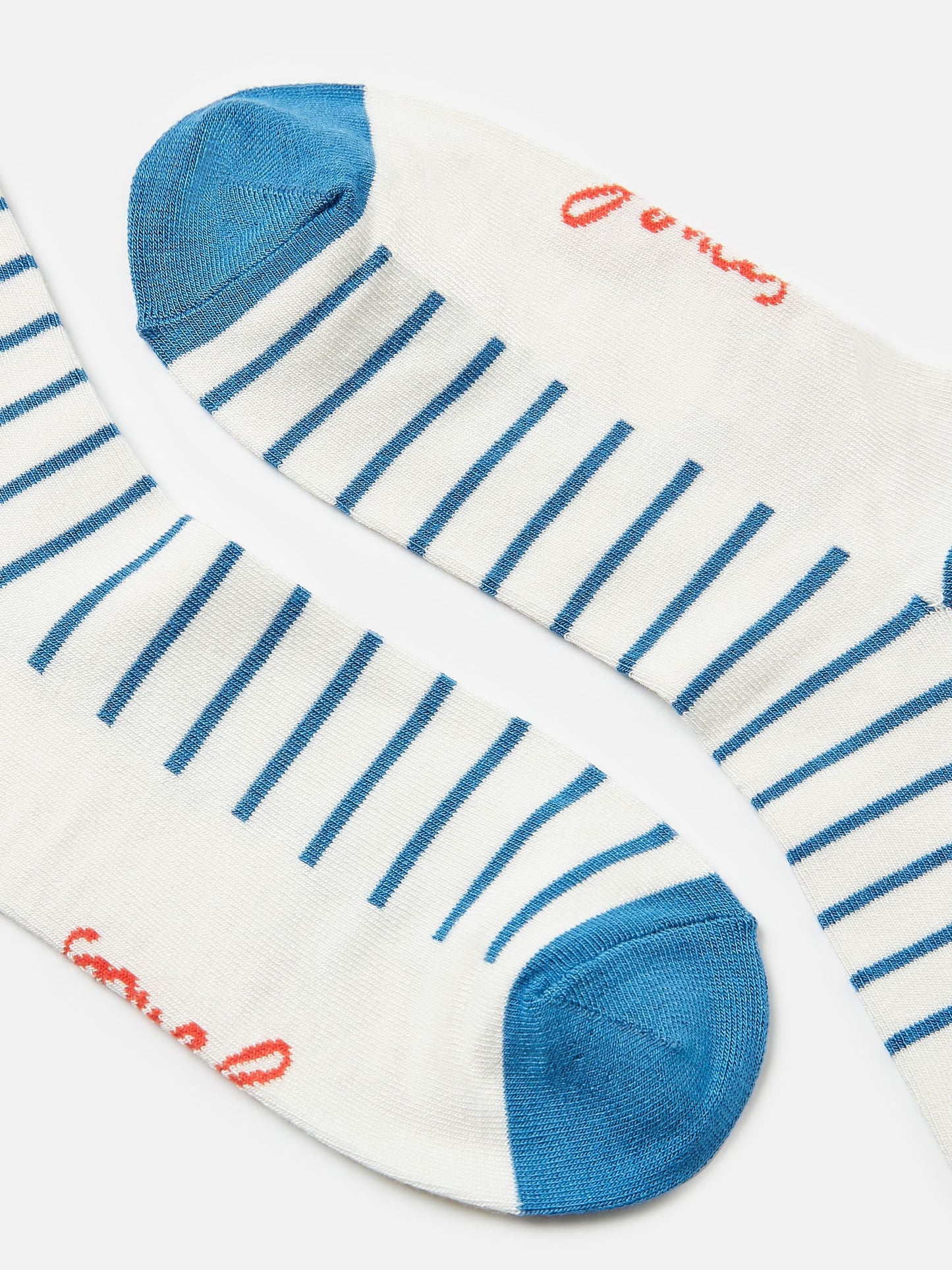 Embroidered Blue/White Ankle Socks