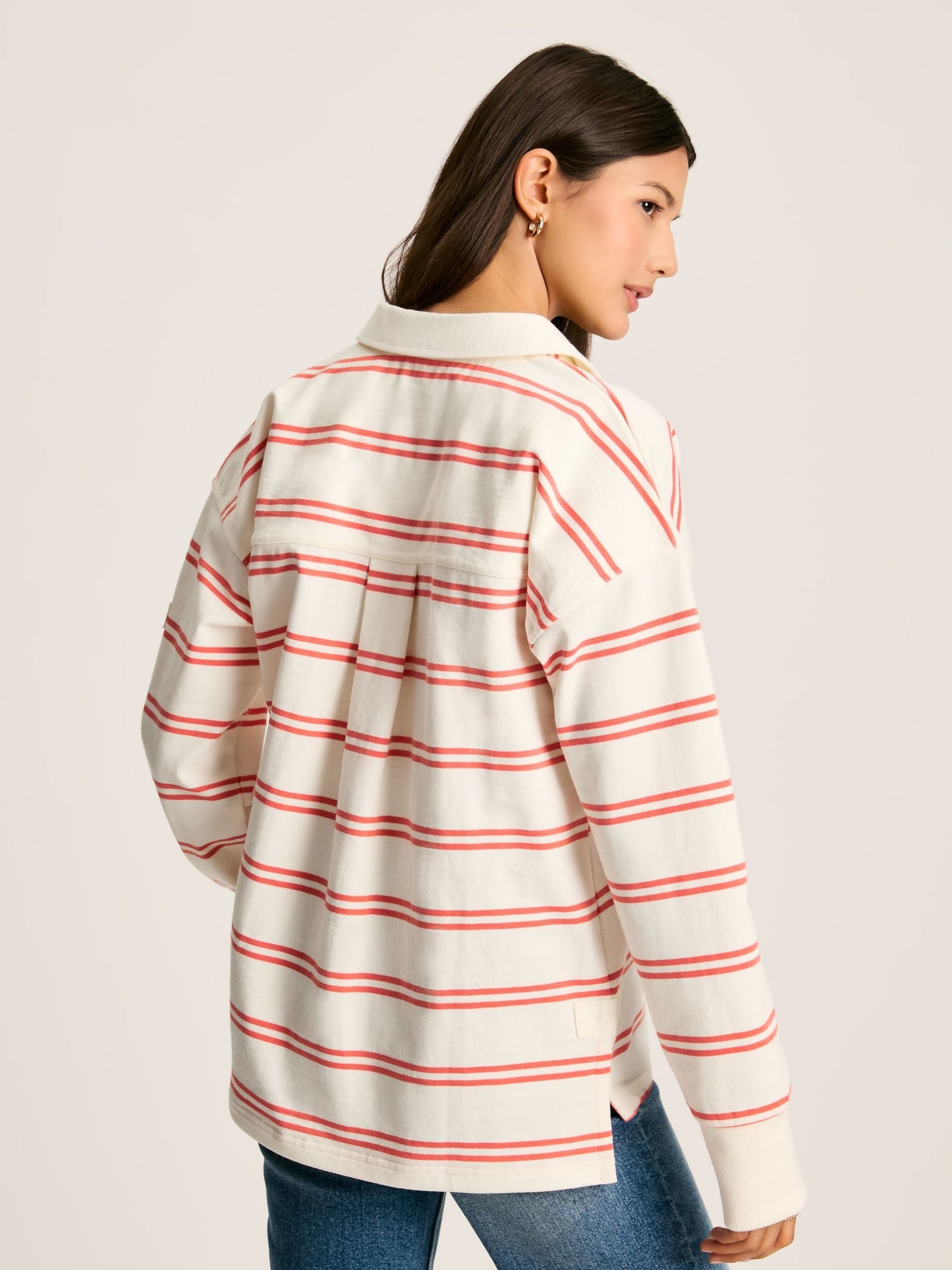 Bayside Coral/White Cotton Deck Shirt