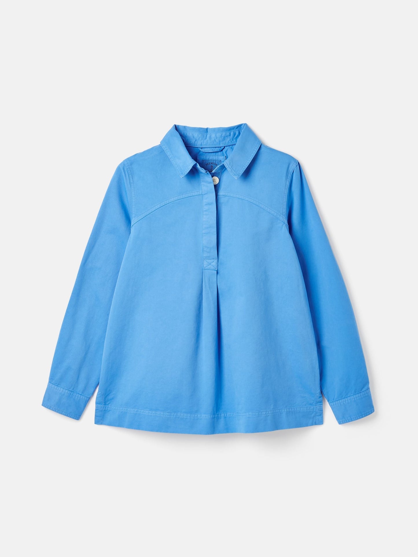 Brinley Blue Cotton Deck Shirt