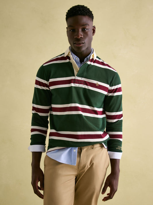 Onside Green & Red Striped Rugby Shirt