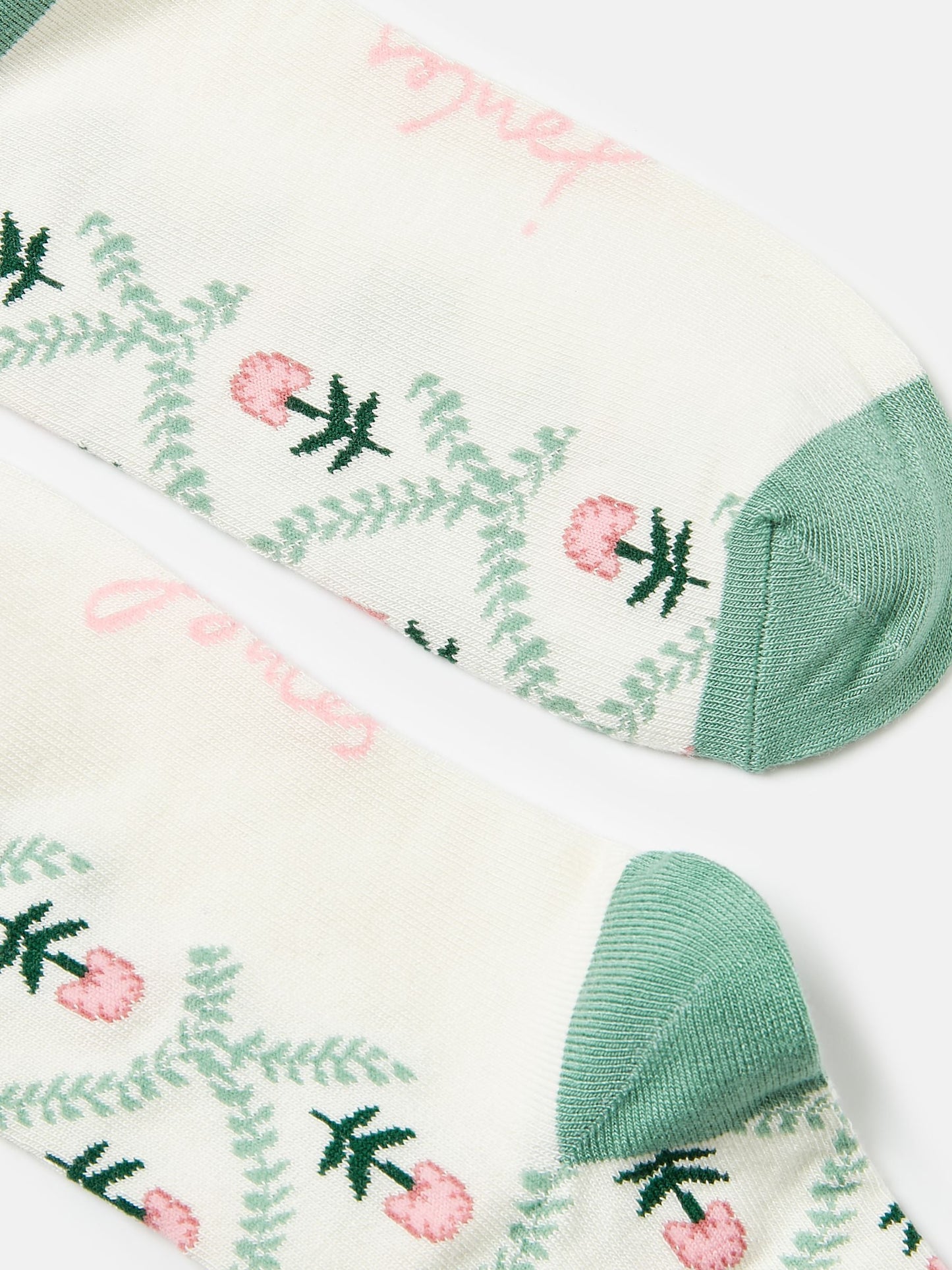 Cream/Pink/Green Excellent Everyday Single Ankle Socks