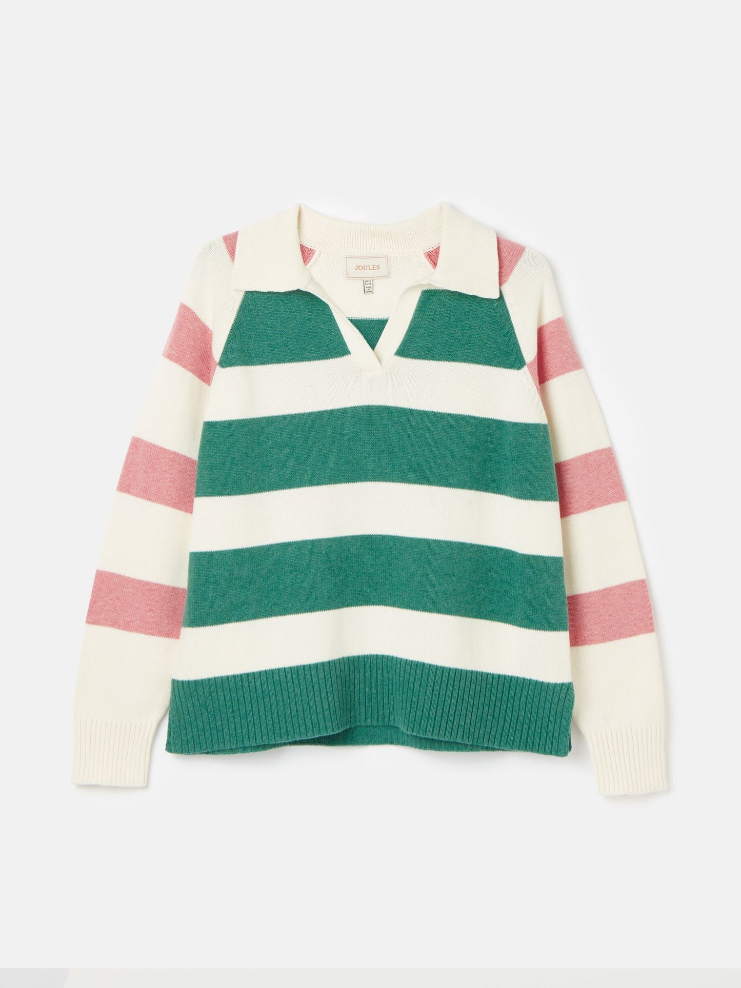 Marion Pink/Green Striped Jumper with Collar