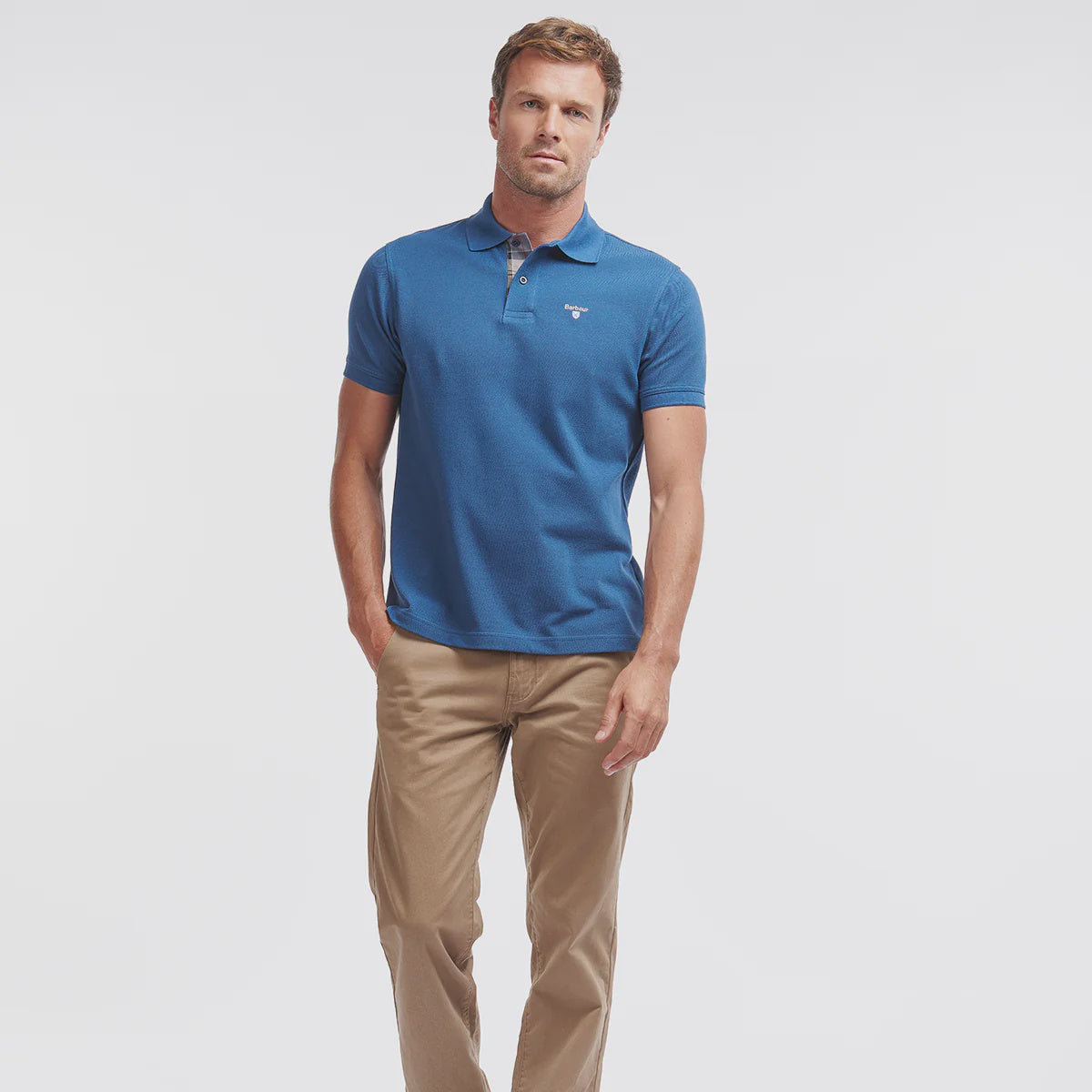 Tartan Pique Polo - Deep Blue