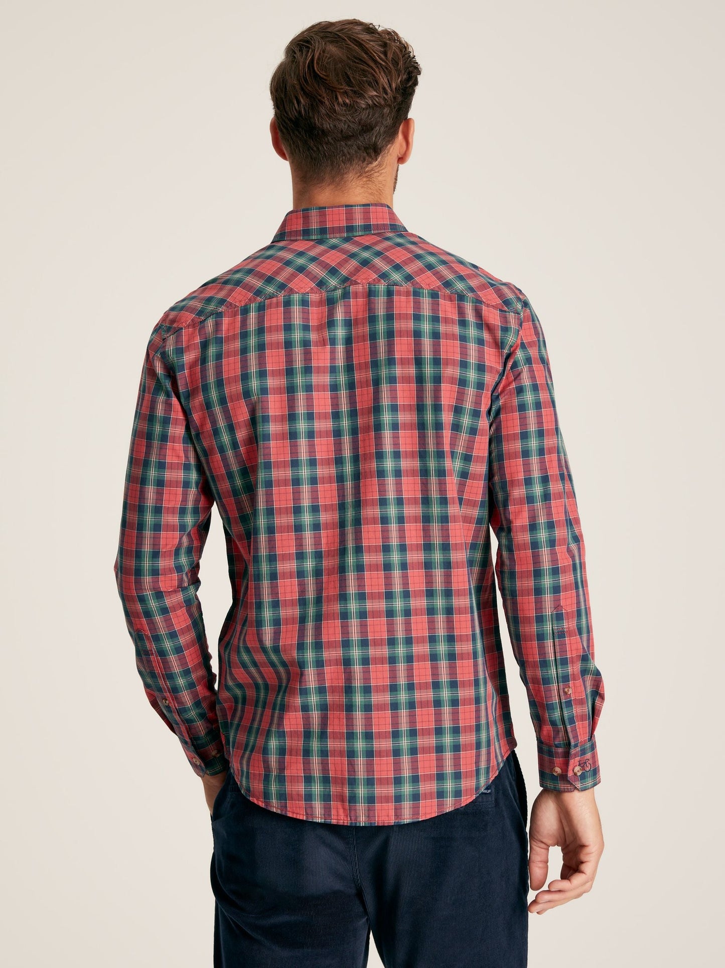 Goodridge Long Sleeve Classic Fit Poplin Shirt - Red