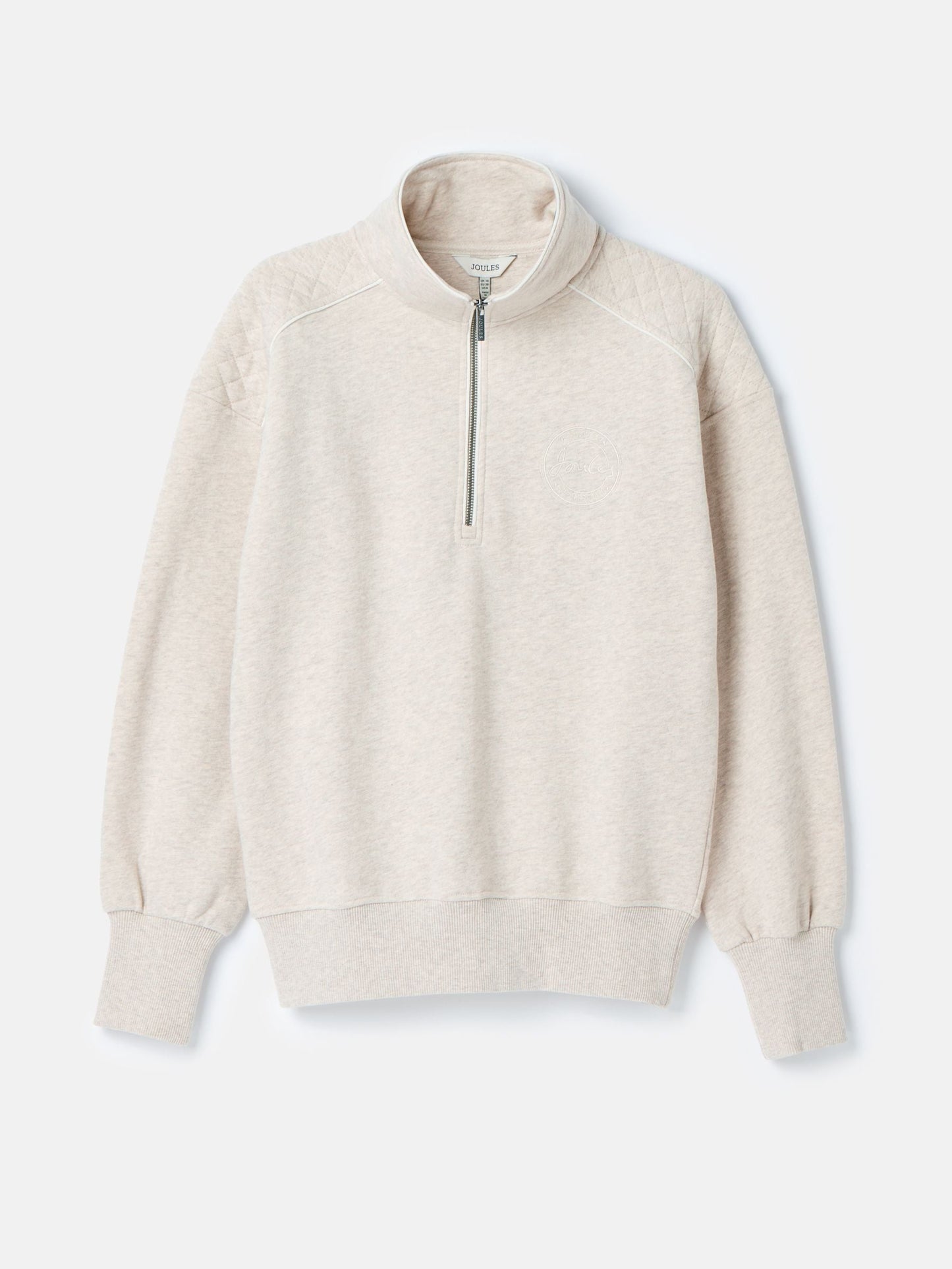 Racquet Oat marl Half Zip Sweat Top