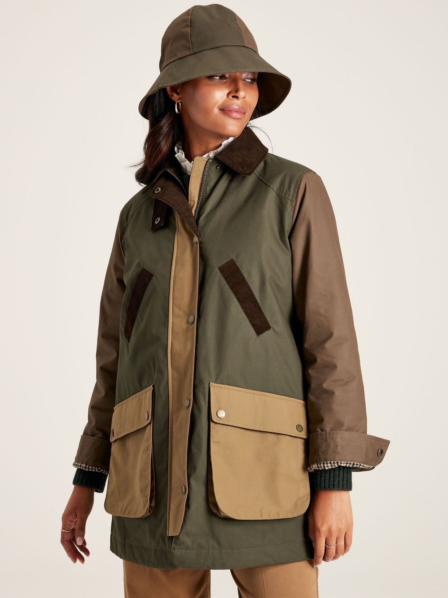 Banbury Showerproof Quilted Dry Wax Jacket - Brown/Khaki