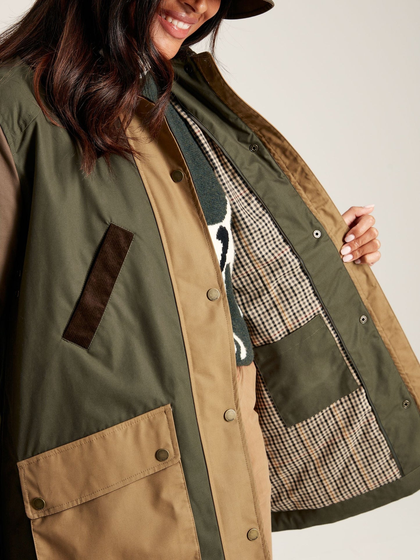 Banbury Showerproof Quilted Dry Wax Jacket - Brown/Khaki