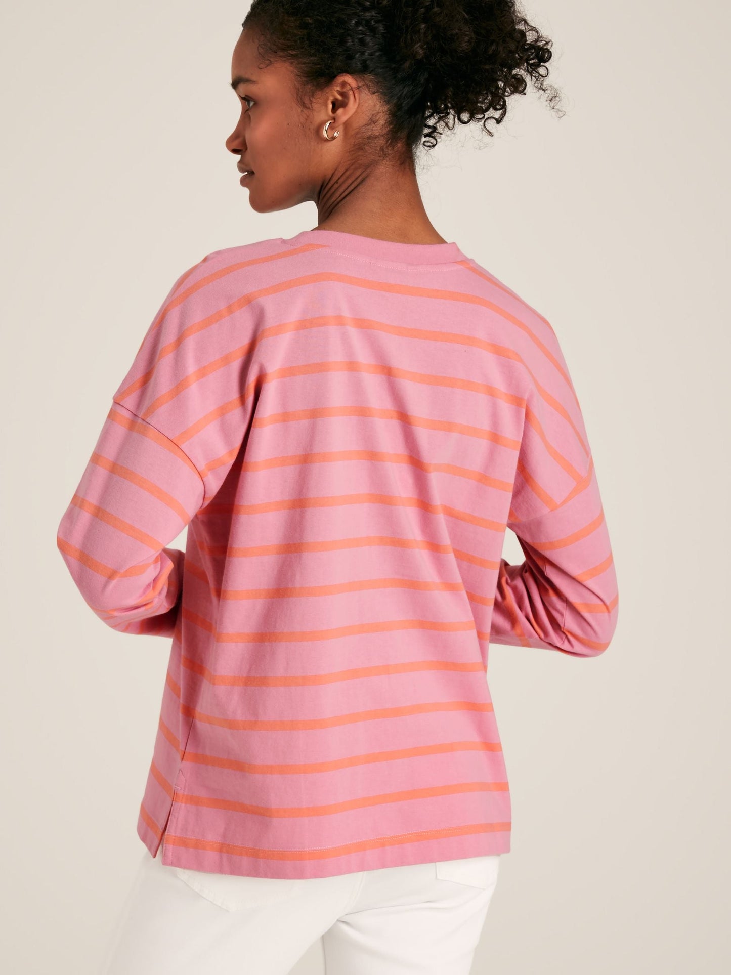 Ellie Pink Long Sleeve Dropped Shoulder Top