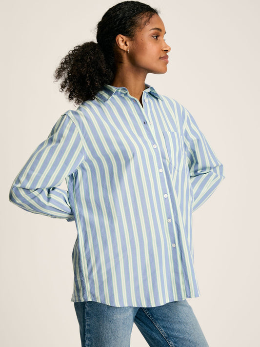 Amilla Blue/White Striped Cotton Shirt