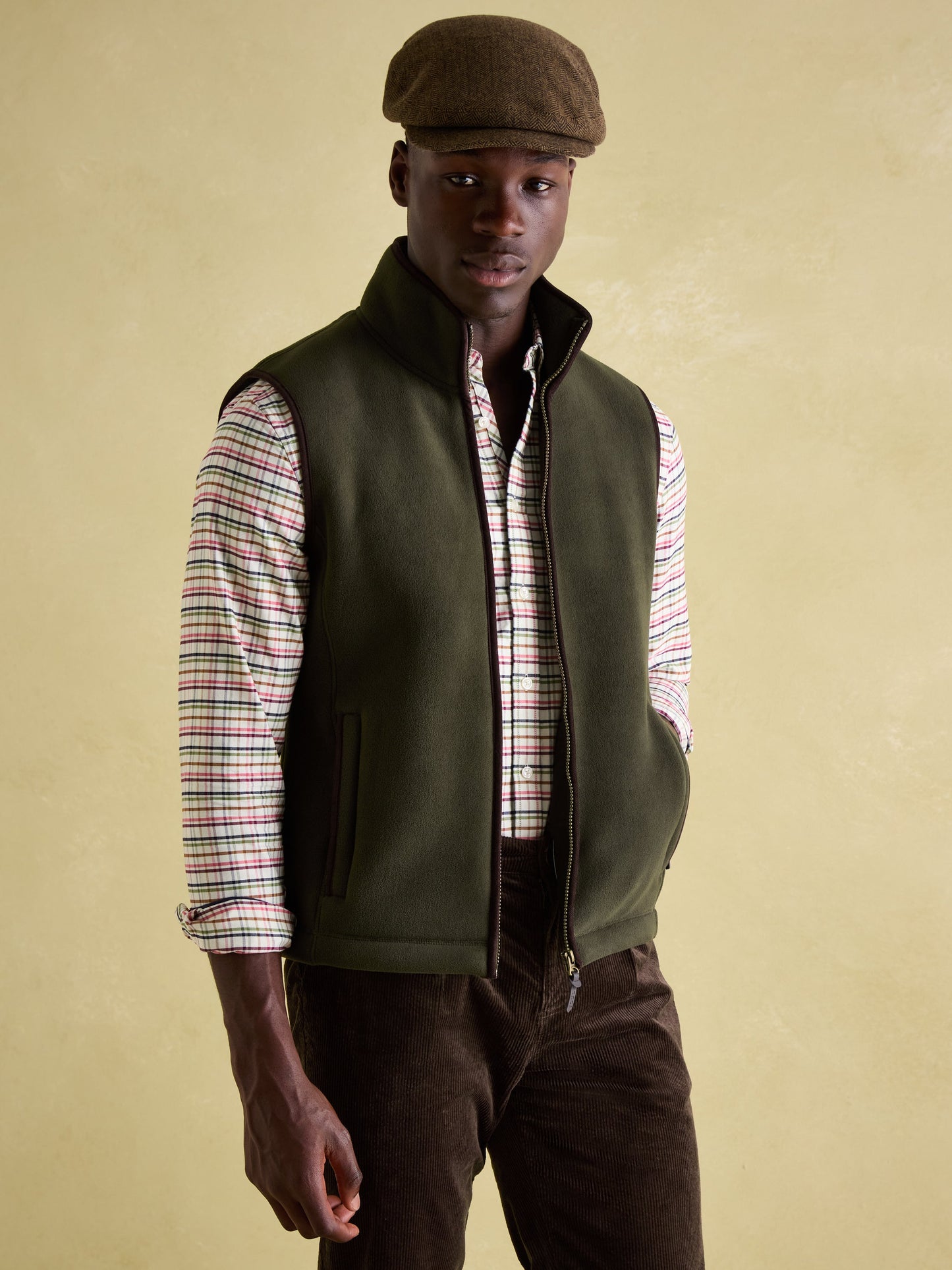 Greenfield Green Full Zip Fleece Gilet