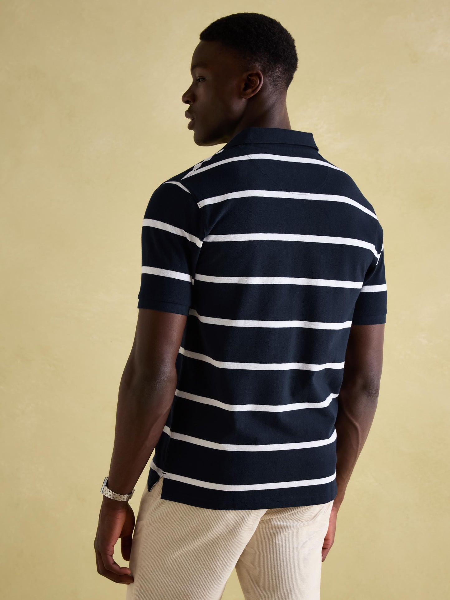 Filbert Navy & White Striped Polo Shirt