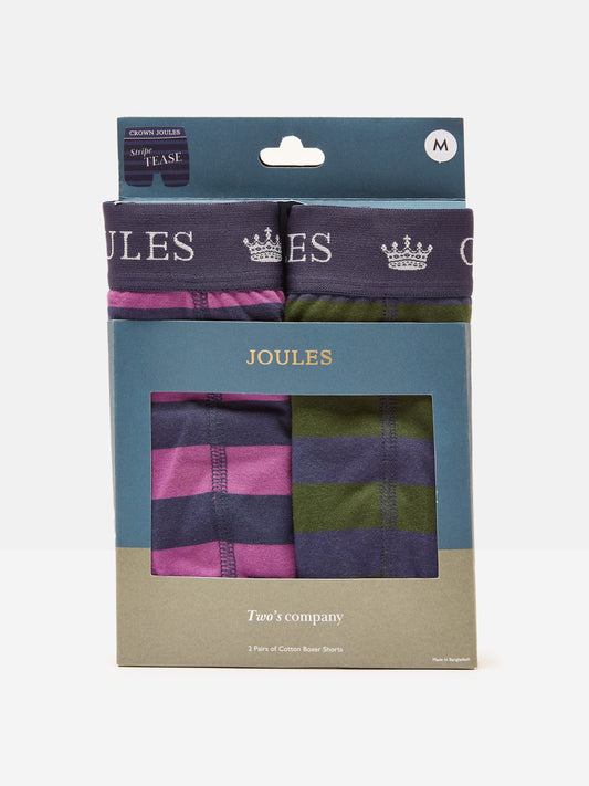 Crown Joules Green/Purple Pack of Two Cotton Briefs