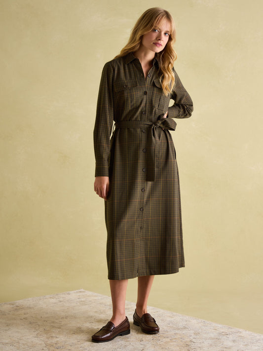 Meredith Check Midi Shirt Dress