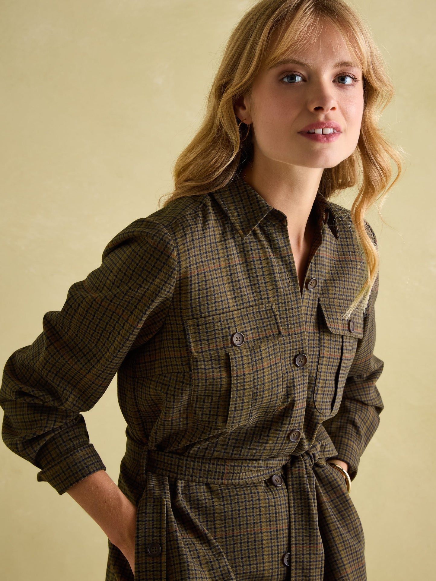 Meredith Check Midi Shirt Dress