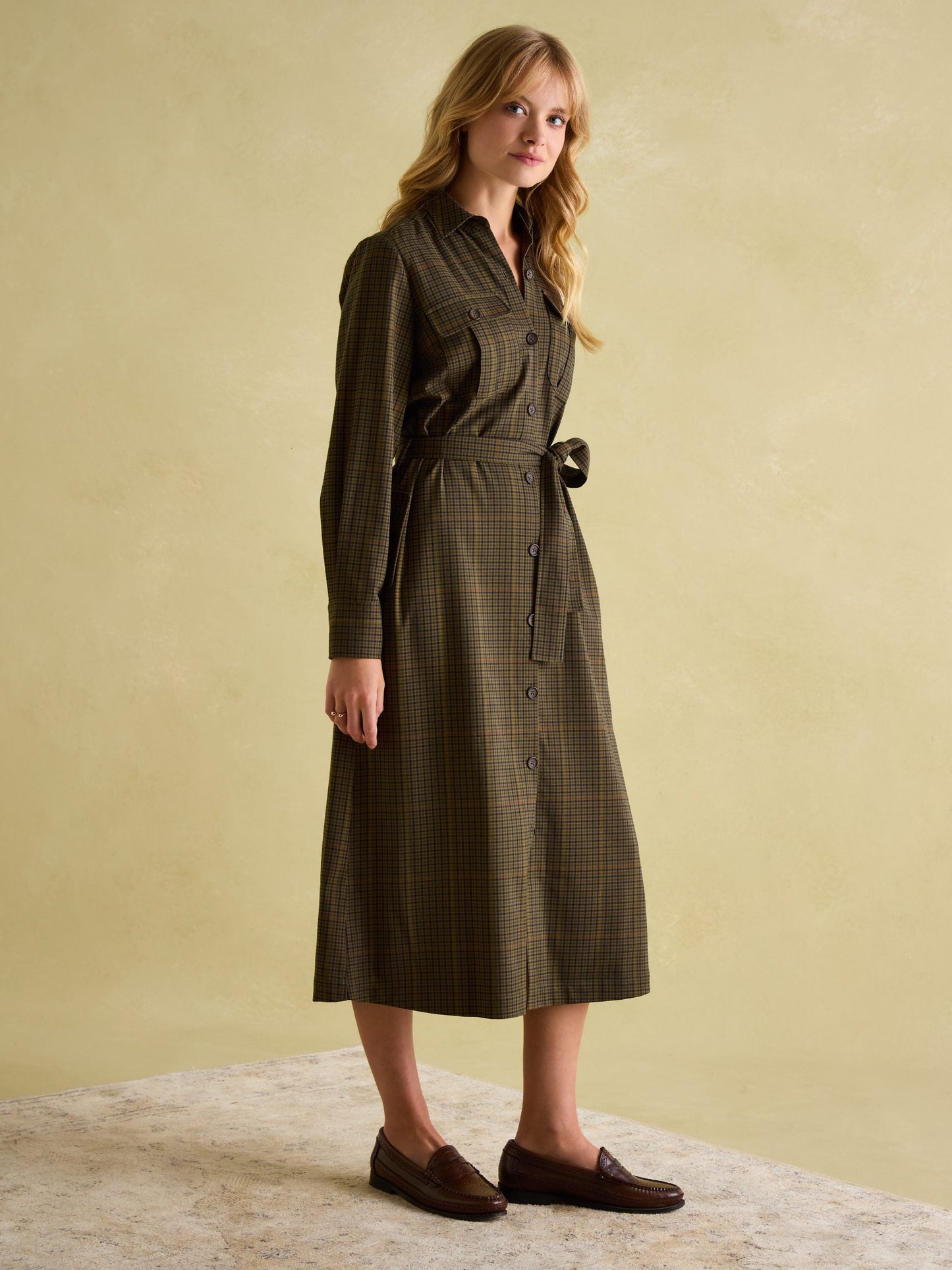 Meredith Check Midi Shirt Dress