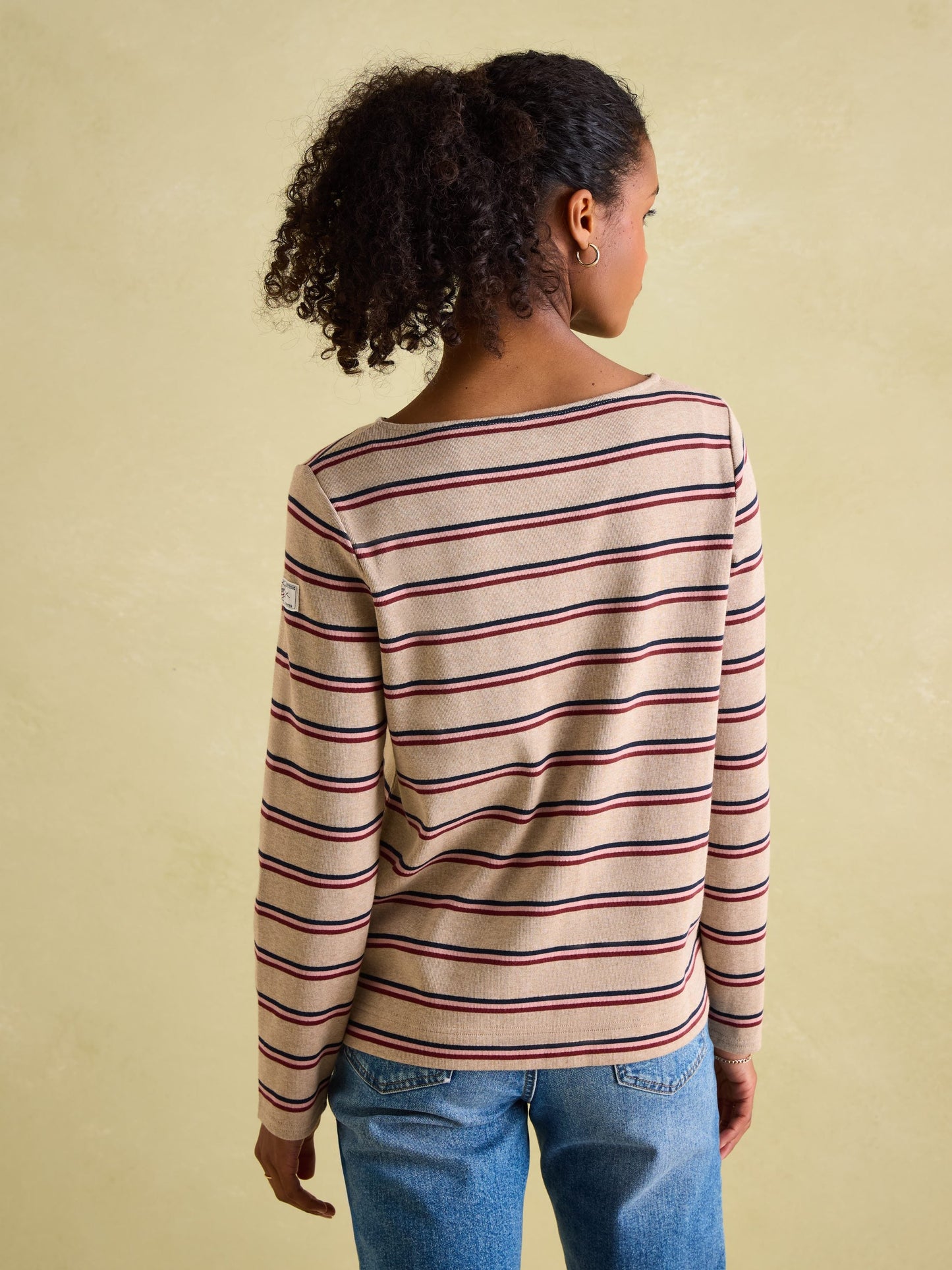 New Harbour Oat multi Boat Neck Breton Top