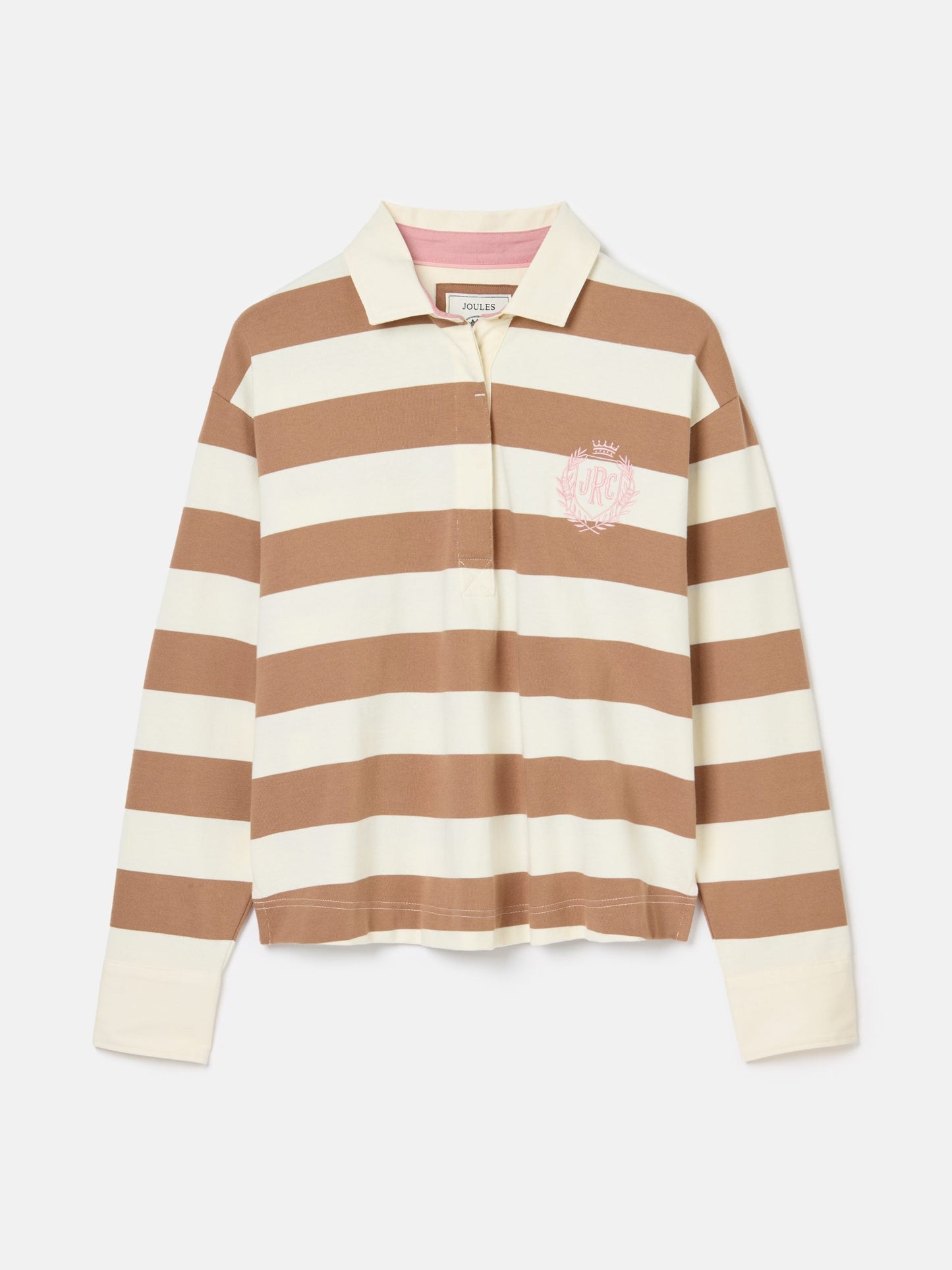 Lara Tan Brown Boxy Fit Rugby Shirt