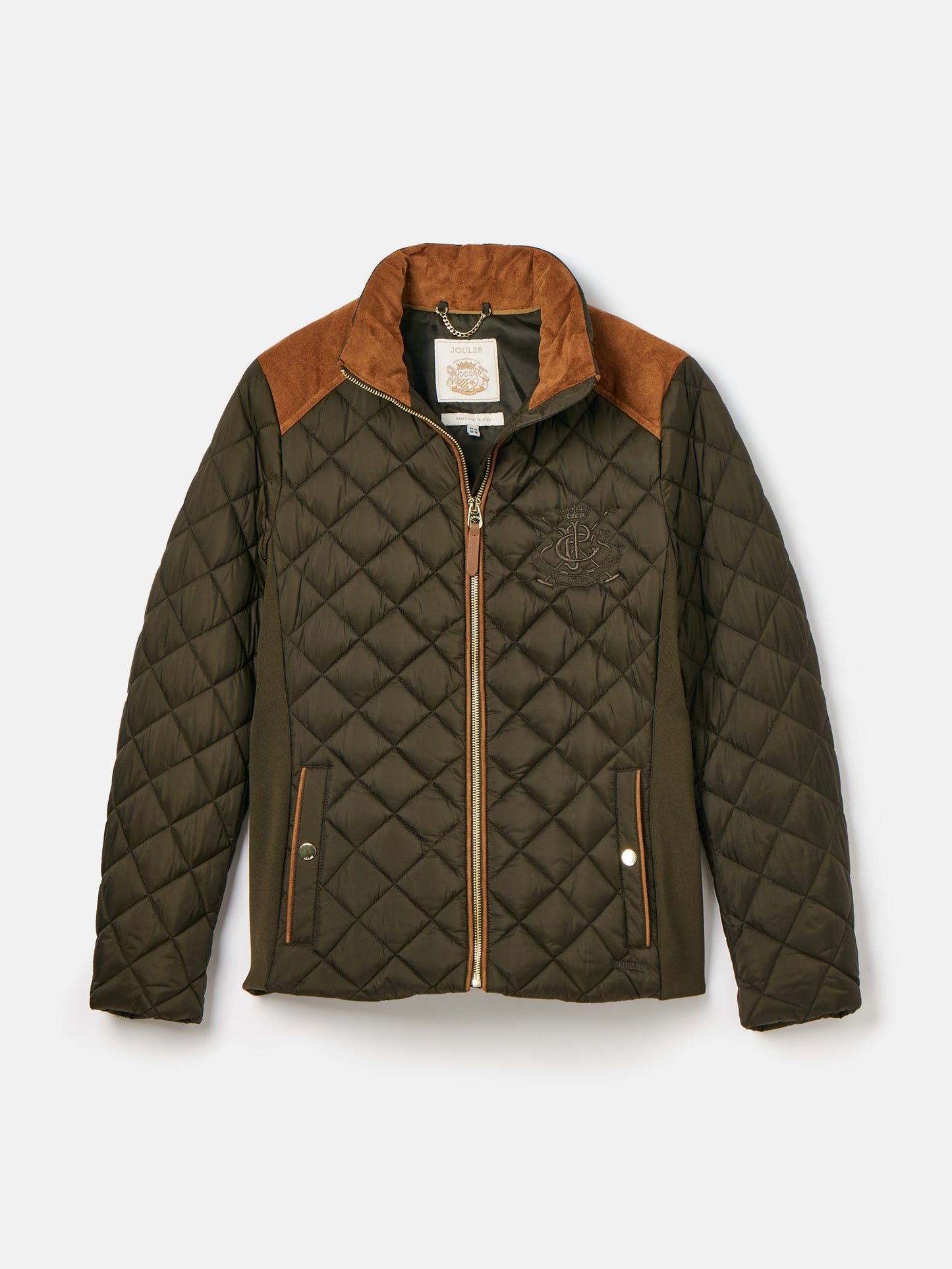 Braemar Luxe Khaki Green Showerproof Diamond Quilted Coat