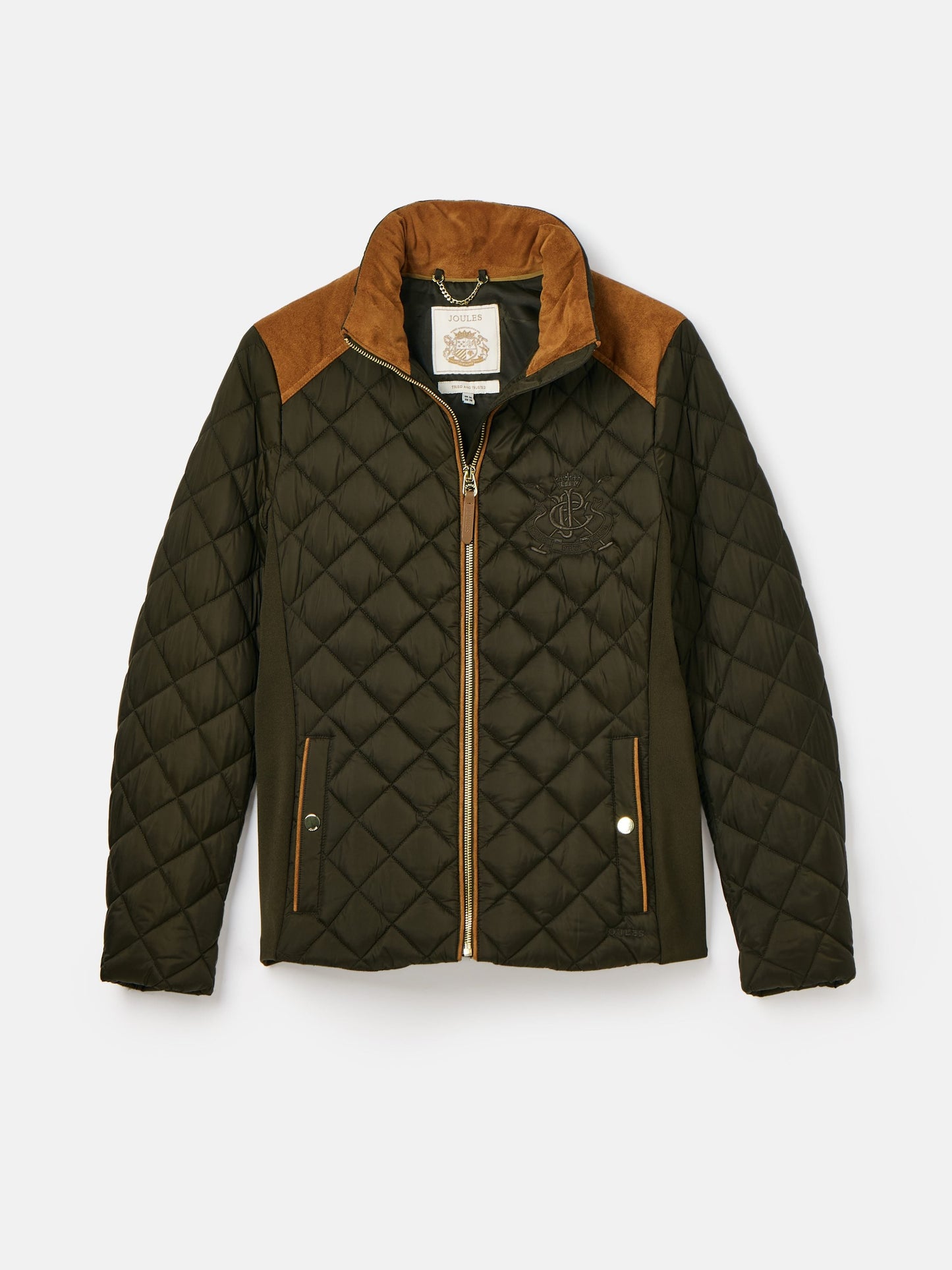 Braemar Luxe Khaki Green Showerproof Diamond Quilted Coat