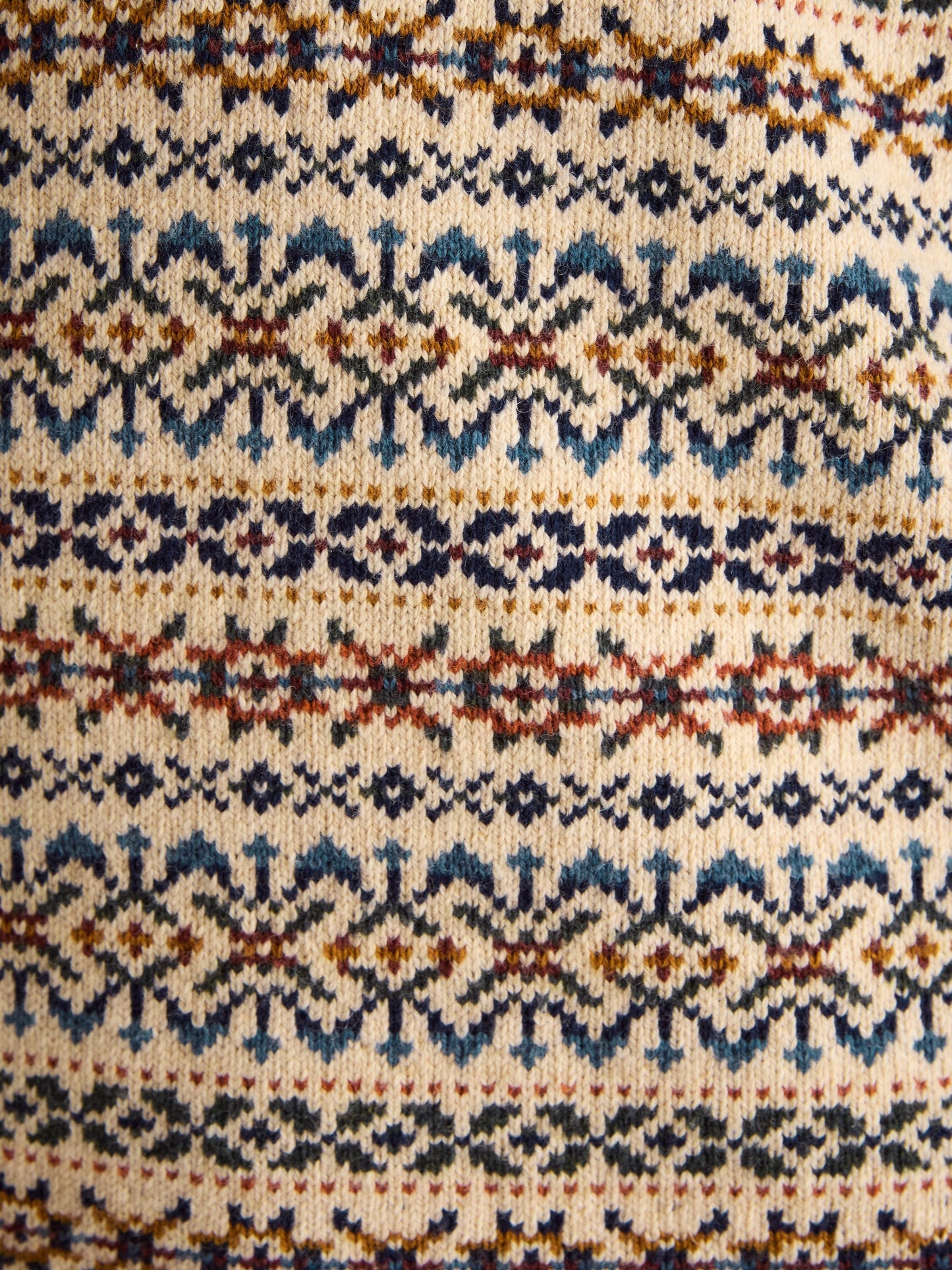 Fair Isle Cream Knitted Vest Contains Merino Wool