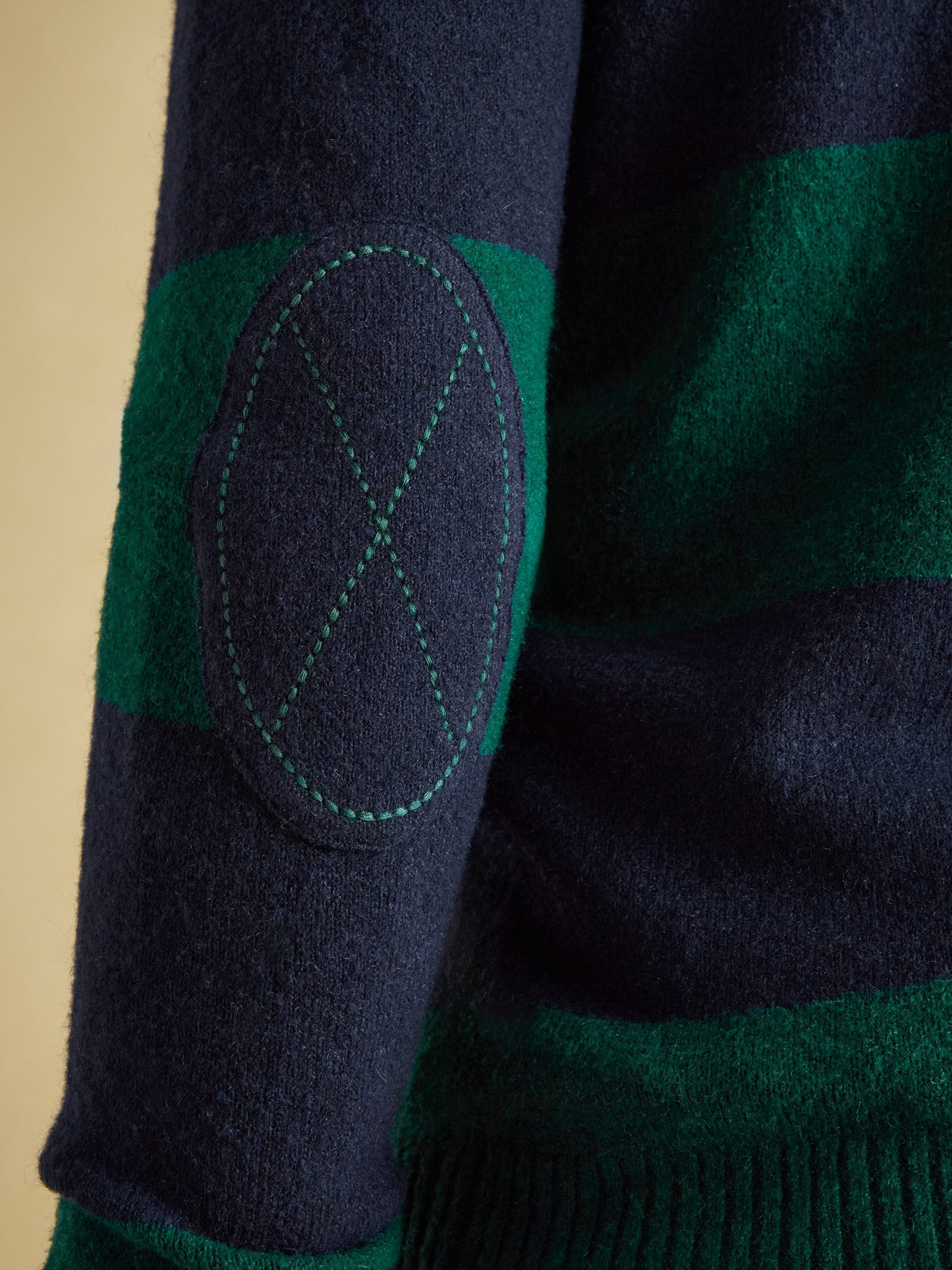 Seymour Green/Navy Knitted Rugby Shirt