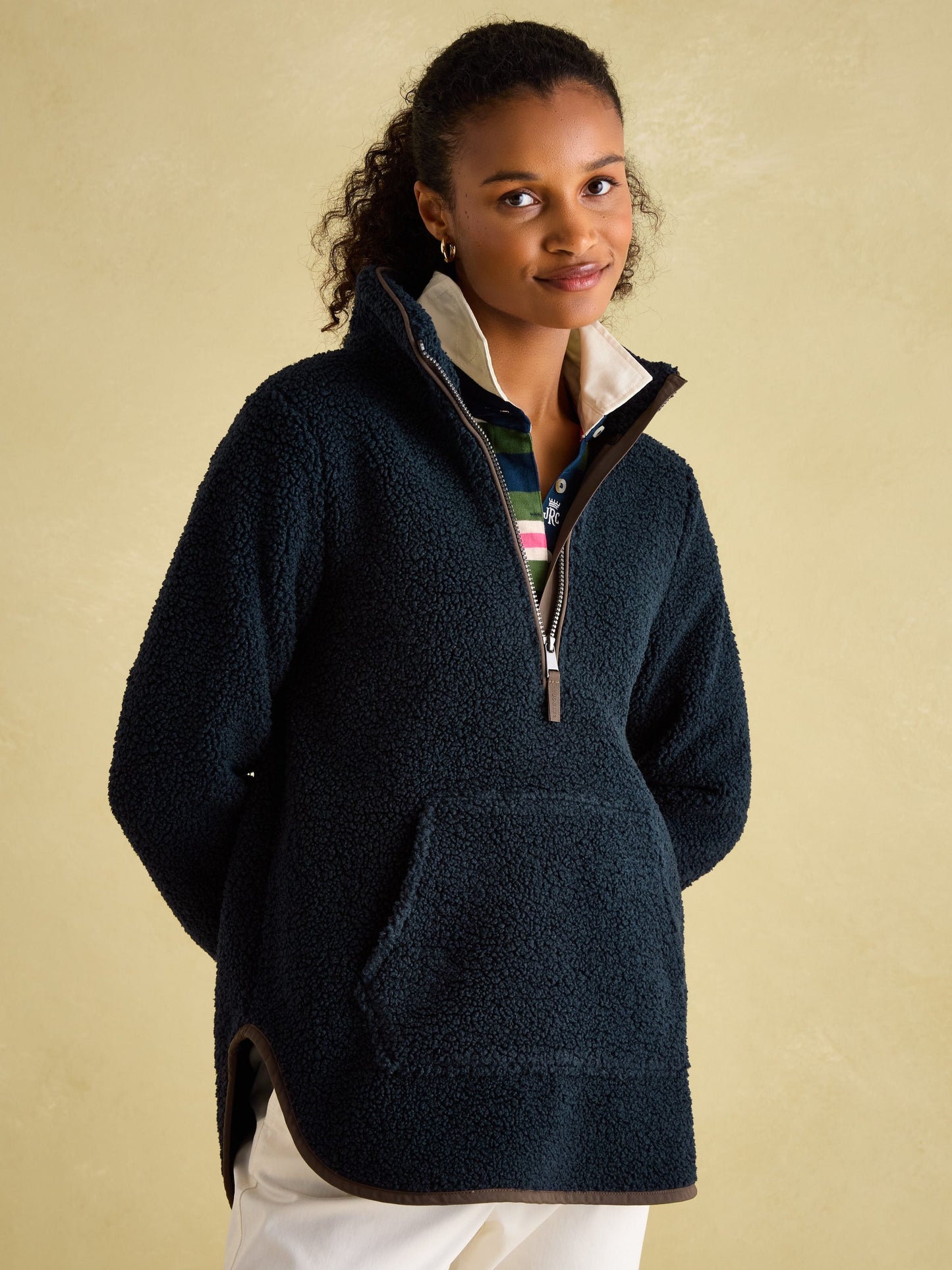 Aldeburgh Navy Quarter Zip Fleece