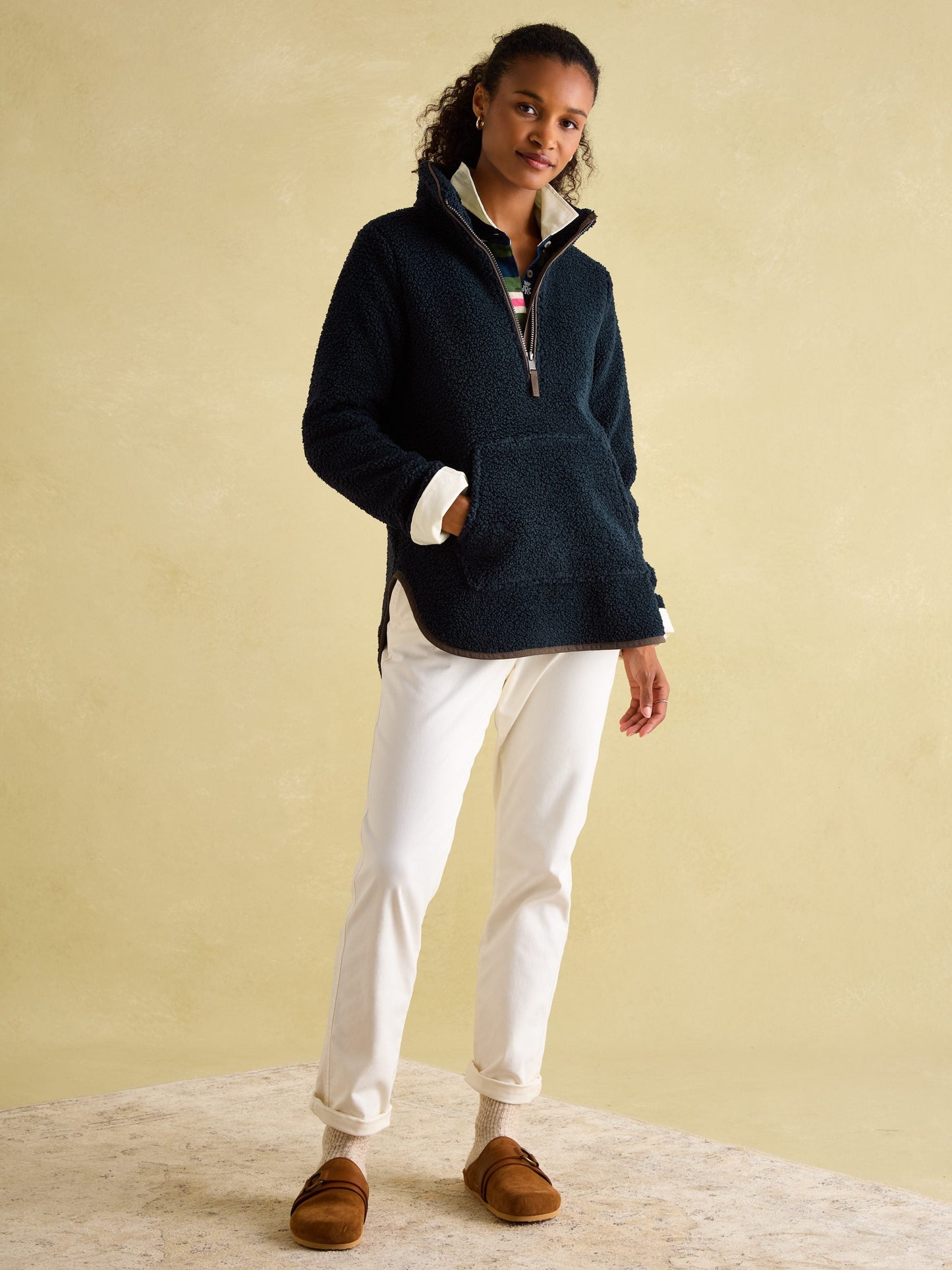 Aldeburgh Navy Quarter Zip Fleece