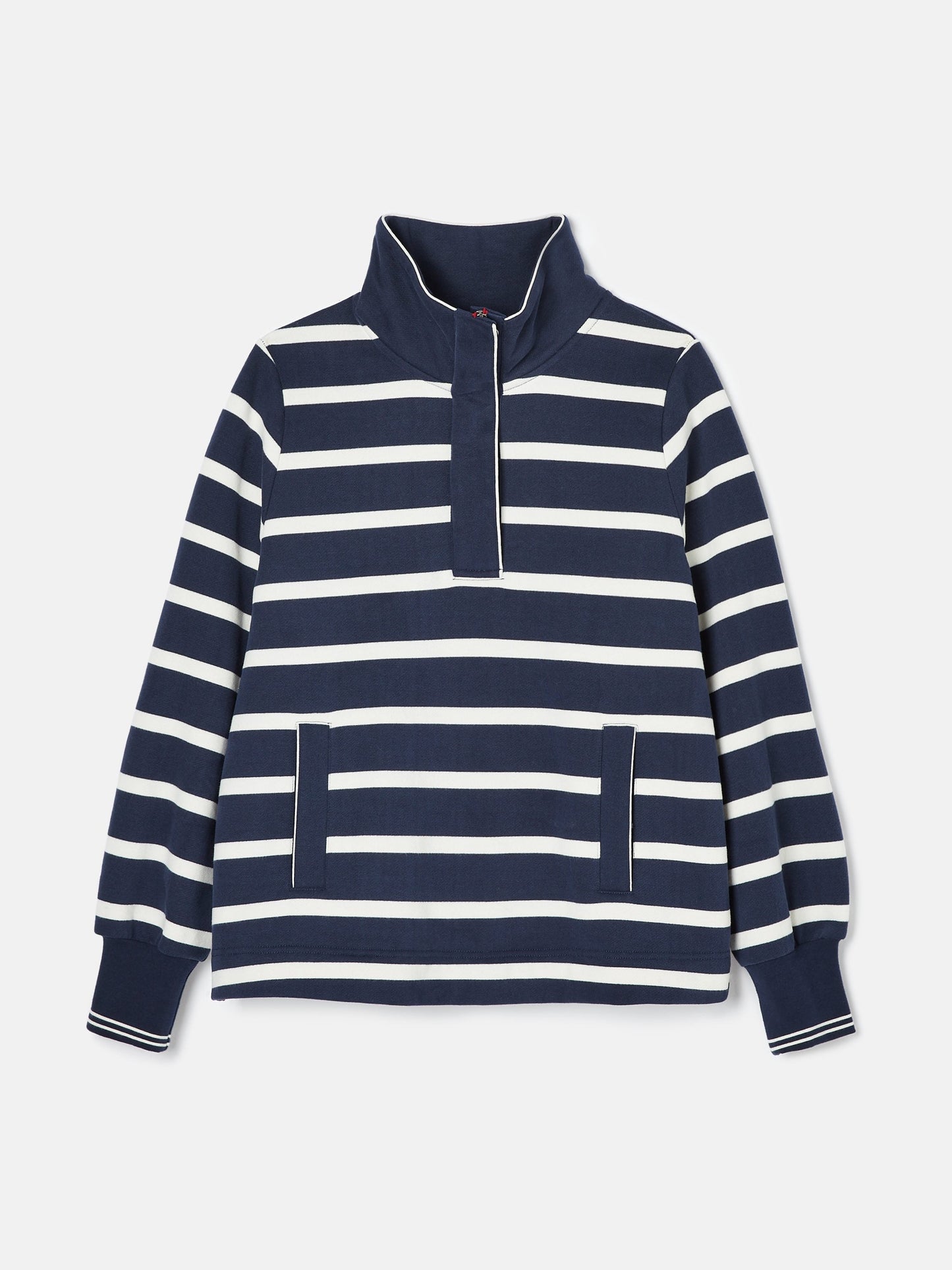 Burnham Navy Blue Funnel Neck Quarter Zip Sweatshirt