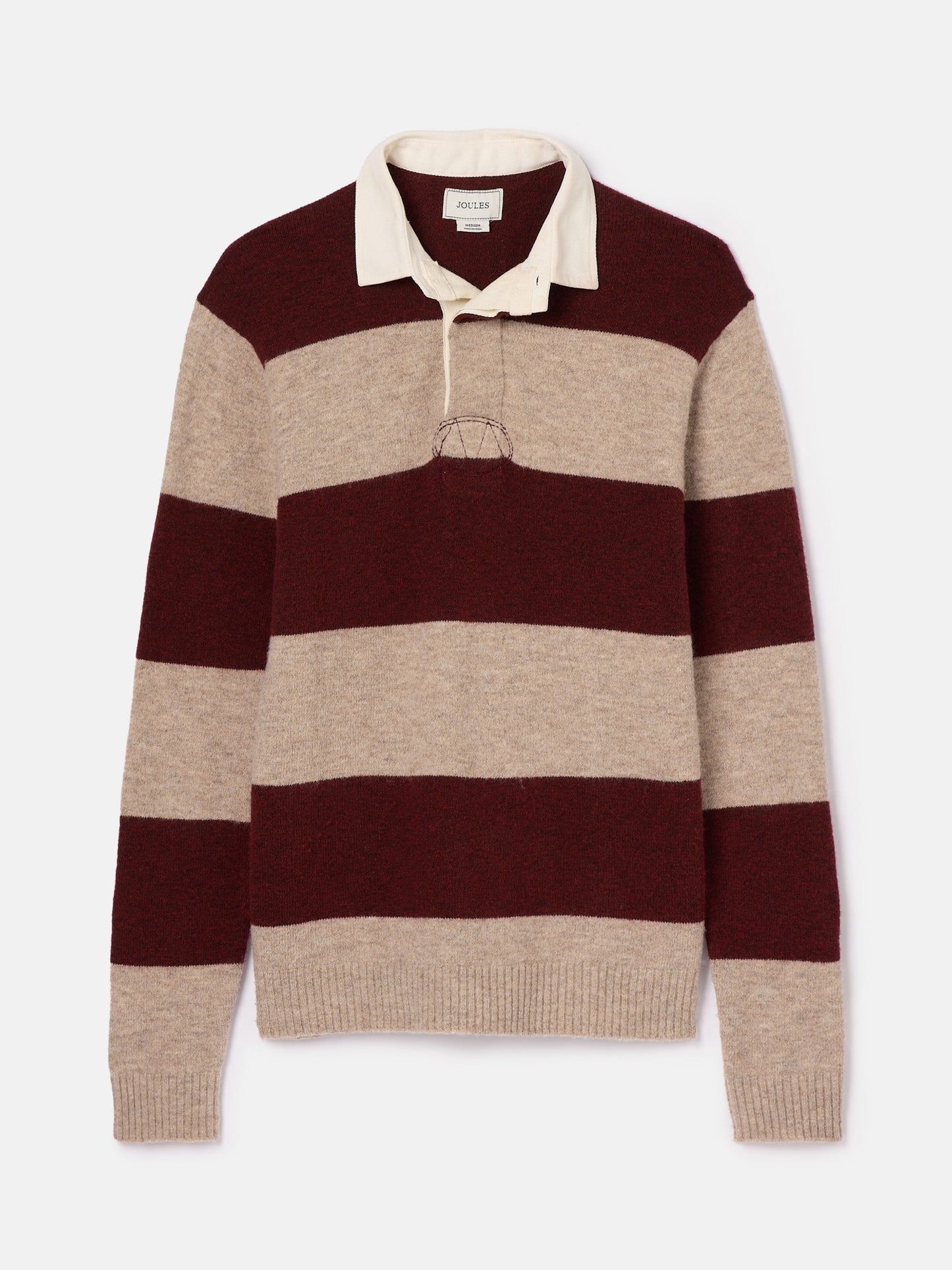 Seymour Burgundy & Cream Knitted Rugby Shirt