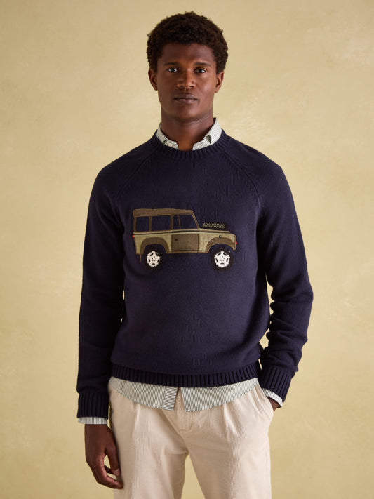 4x4 Navy Applique Crew Neck Jumper