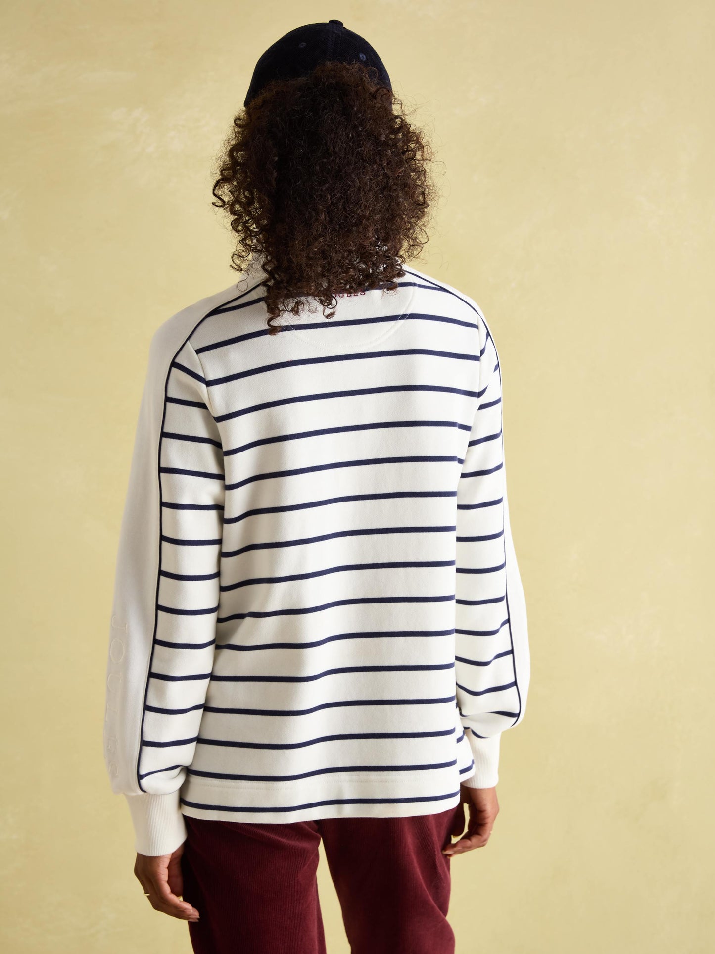 Southwold Navy Button Down Striped Sweatshirt