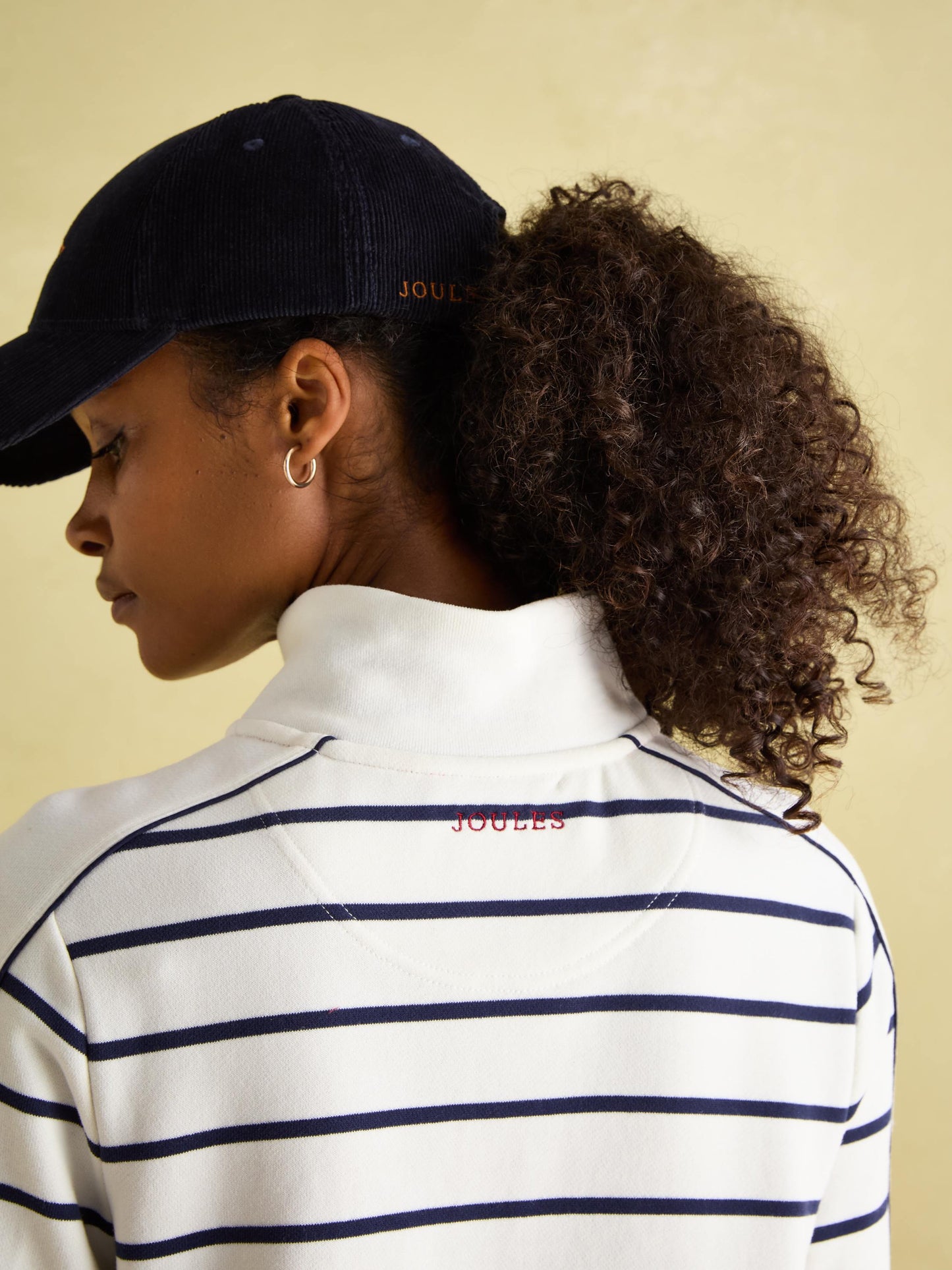 Southwold Navy Button Down Striped Sweatshirt