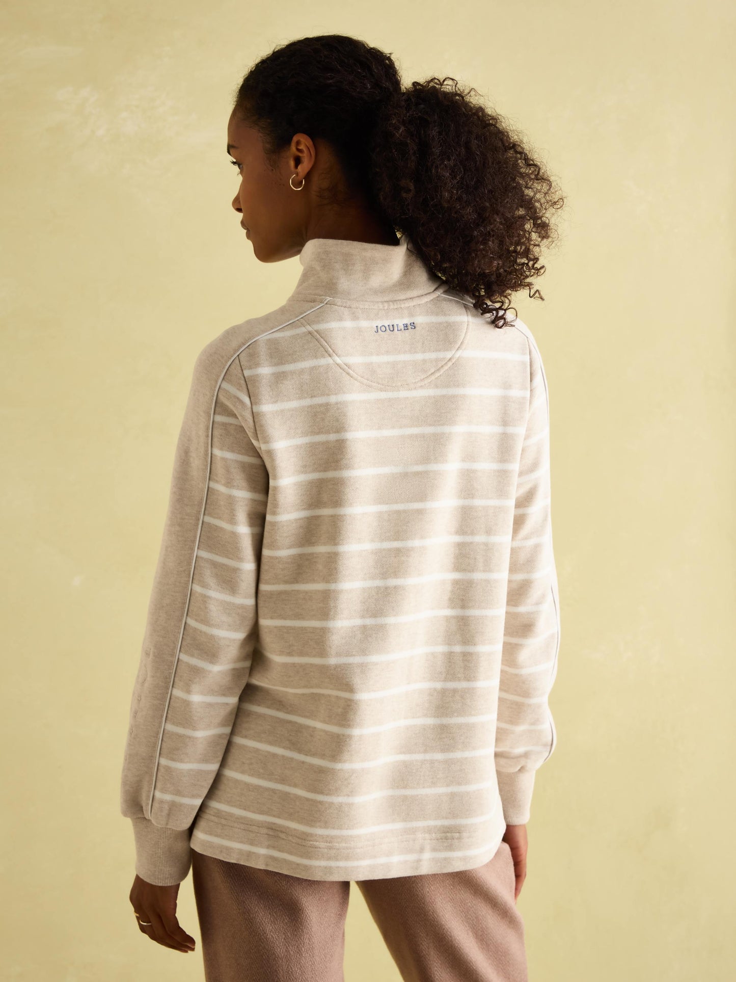 Southwold Oatmarl Button Down Striped Sweatshirt