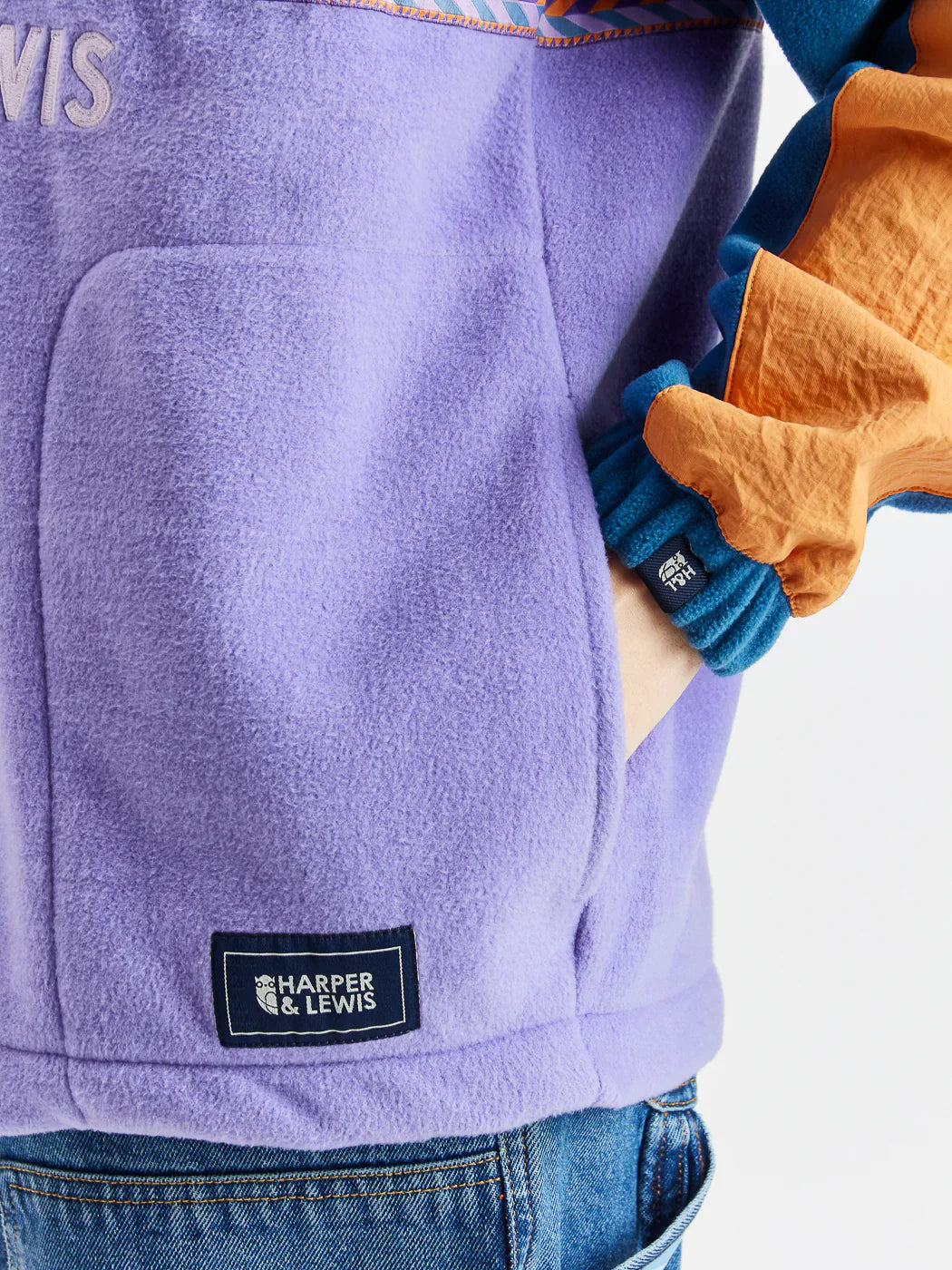 Arlie 1/4 Zip Fleece - Petrol & Deep Lavender