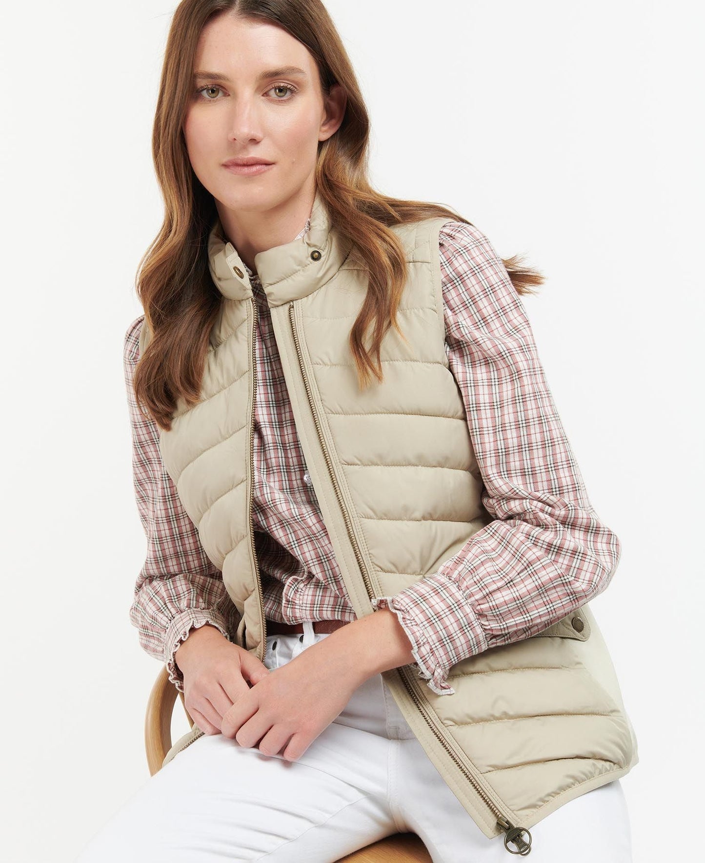 Women's Stretch Cavalry Gilet - Light Sand Marl