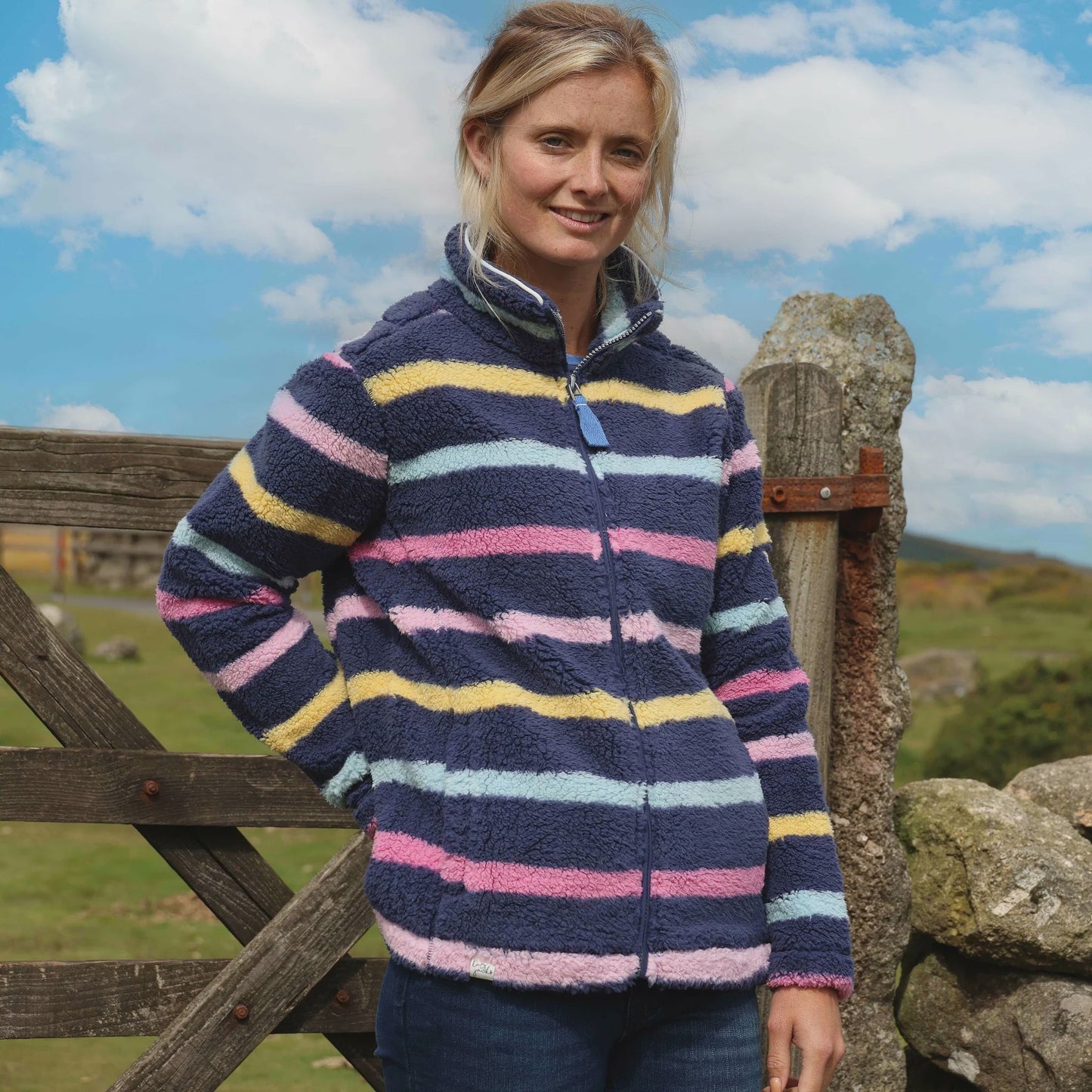 LJ157S - Striped Full Zip Snug - Twilight