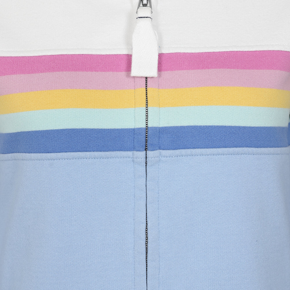 Super Soft Full Zip Striped Sweatshirt - Sky