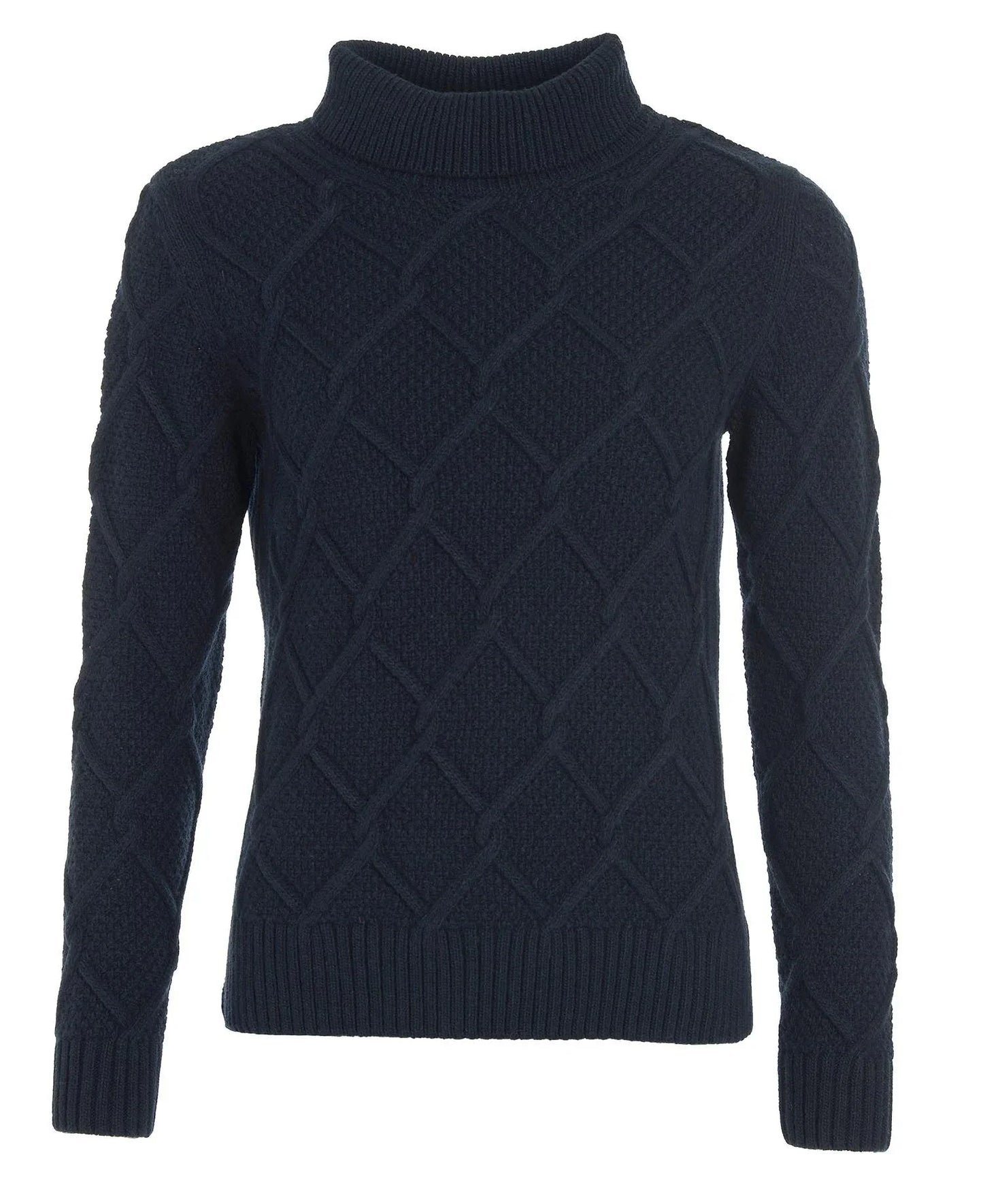 Burne Roll Neck Knit Sweater - Navy