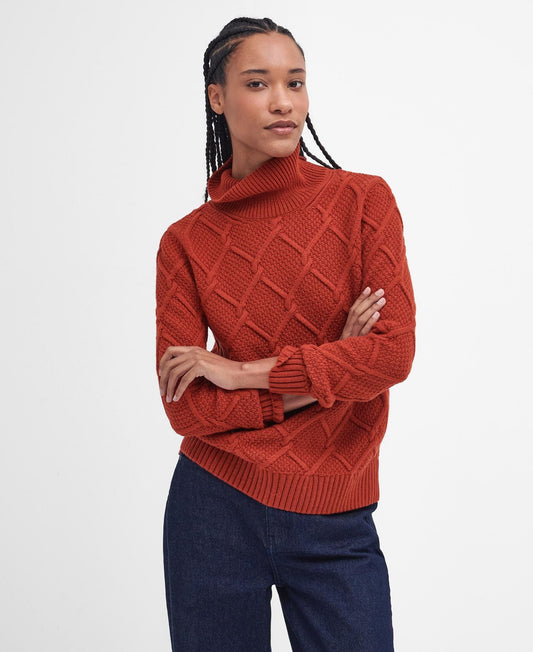 Burne Roll Neck Knitted Jumper - Spiced Pumpkin