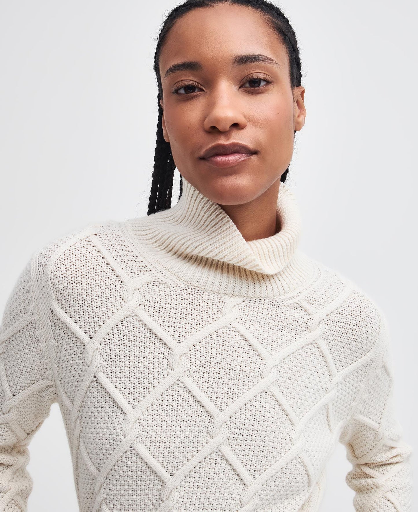 Burne Roll Neck Knitted Jumper - Ecru