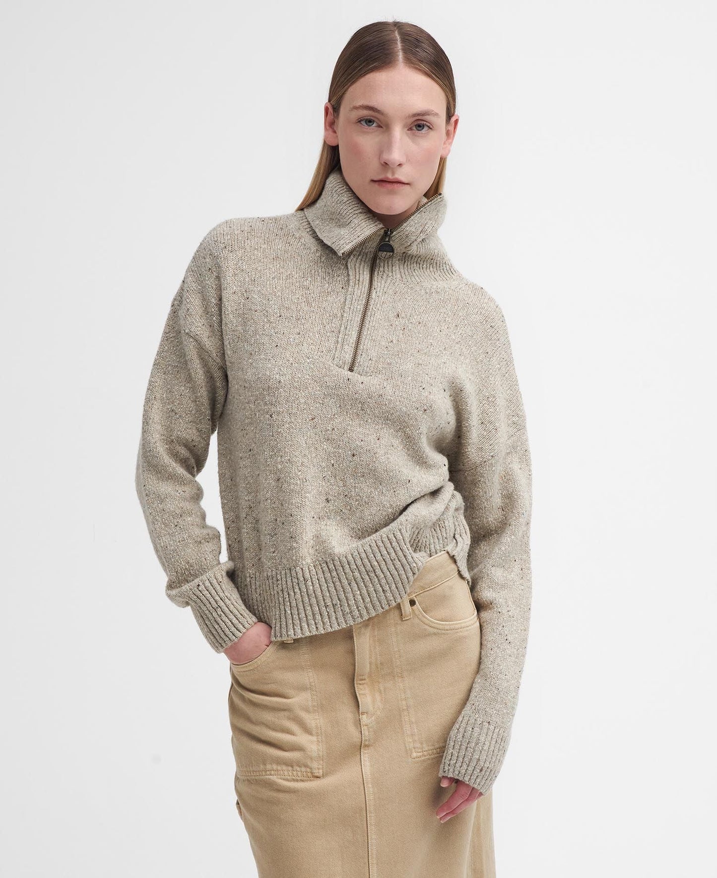 Lavensdale Half-Zip Knitted Jumper - Oatmeal