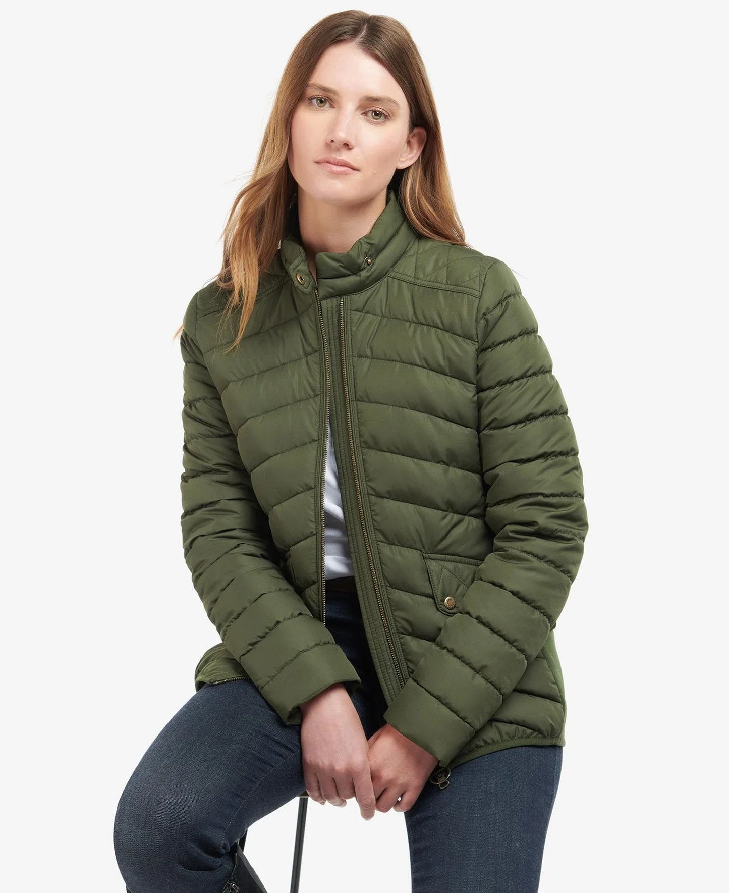 Women's Stretch Cavalry Quilted Jacket - Olive