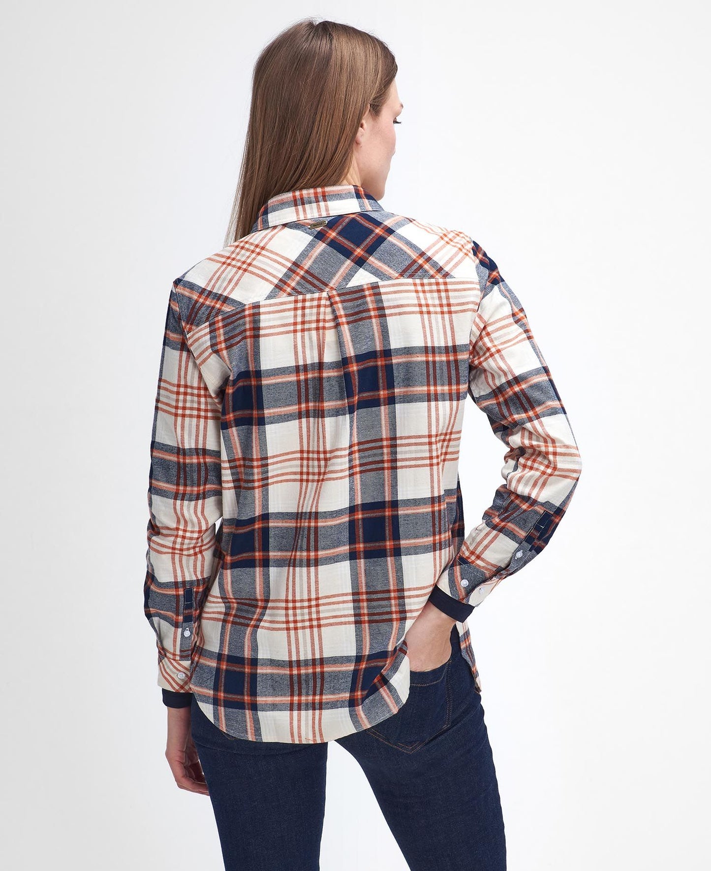 Pendula Regular Long-Sleeved Shirt - Cloud/Spiced Pumpkin Check